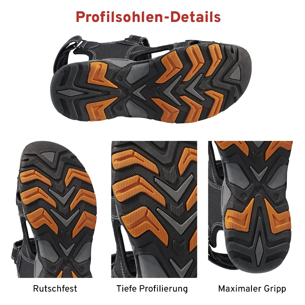 NORDCAP Trekkingsandale, luftige Wandersandale für Damen und Herren, Outdoor-Sandalen mit Klettverschluss & Profilsohle in Mehreren Farben, Gr. 37-46
