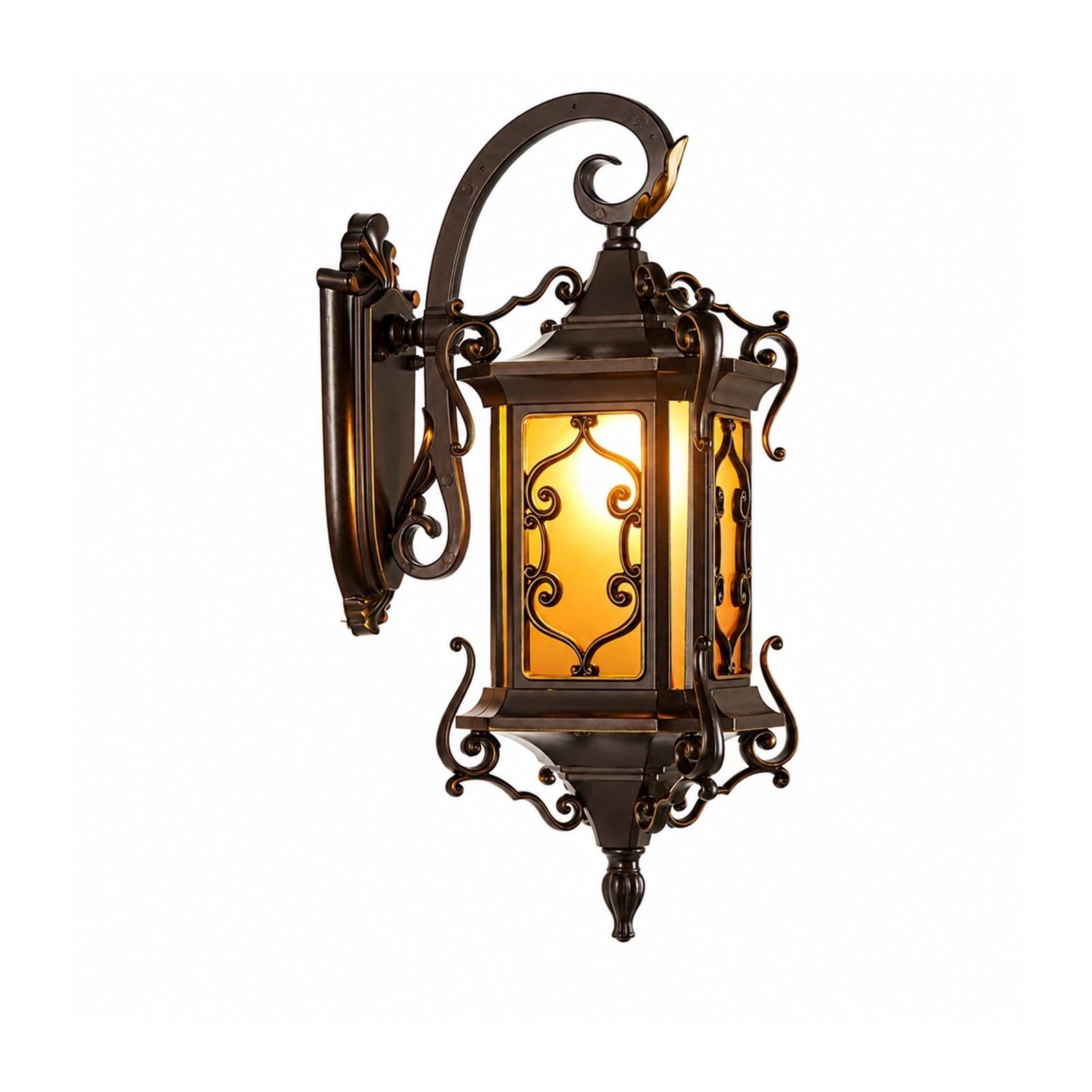 OZBMA European Outdoor LED Wall Light, Black E27 Lantern, IP65 Waterproof Aluminum Exterior Sconce with Glass, Porch Lighting Fixtures for Courtyard Entryway Front Door Threshold
