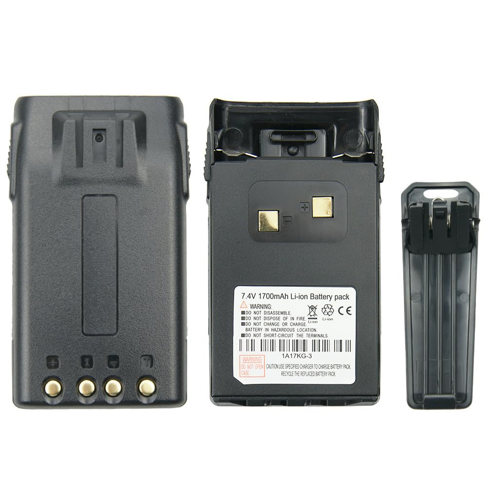 Batteria agli ioni di litio 7.4V 1700mAh 1A17KG-3 per WouXun KG-UVD1P KG-UV6D KG-659 KG-699 KG-689 Batteria rapida radio bidirezionale con clip da cintura