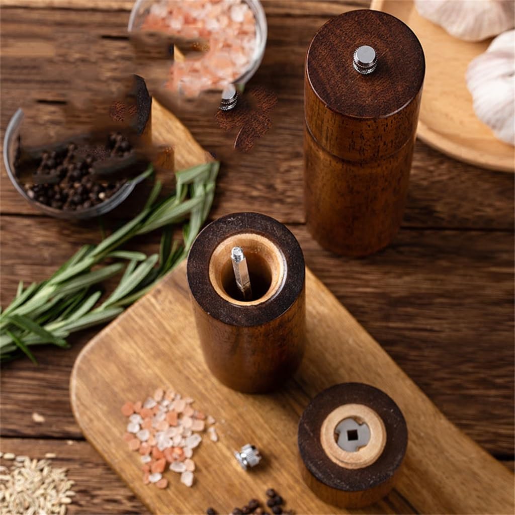 Cylindrical Pepper Grinder Kitchen Black Sea Salt Bottle Household Manual