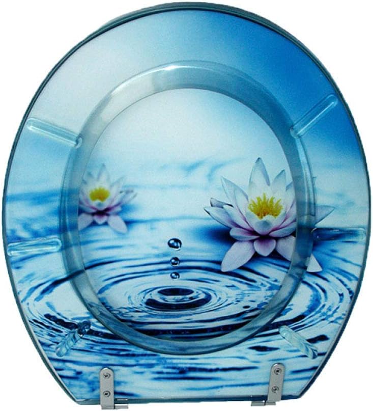 Toilet Lid with Silent Slow Down Urea-Resin Ultra Resistant Top Fixed U/V/O Shape Compatible Cover for Family Use 40~48cm*33~38cm