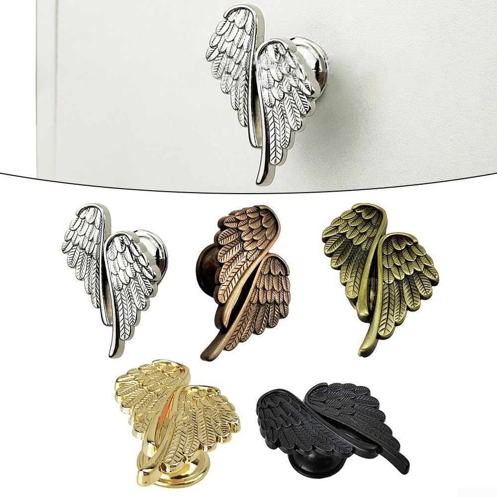AugustknowU Hasp Locks Twist Knob Locking Angel Wing Zinc Alloy Cabinet Pulls Modern Minimalist Drawer Handles Single Hole Furniture Hardware Decorative Knobs