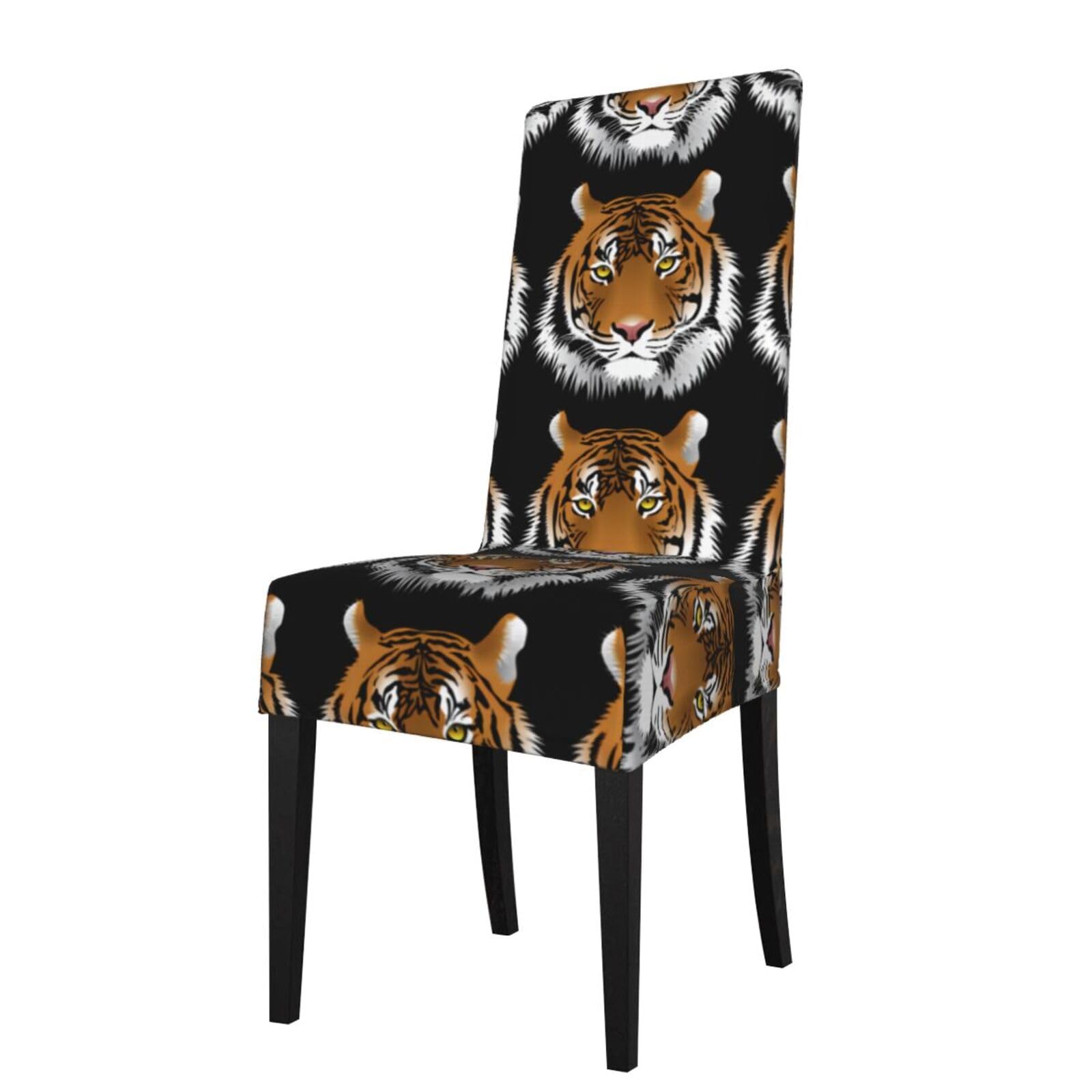 YYHHAOFA Tiger Face Prints Protection Cover for Dining Chair - Stretch Slipcovers, Easy Refresh for Your Dining Room & Event Decor