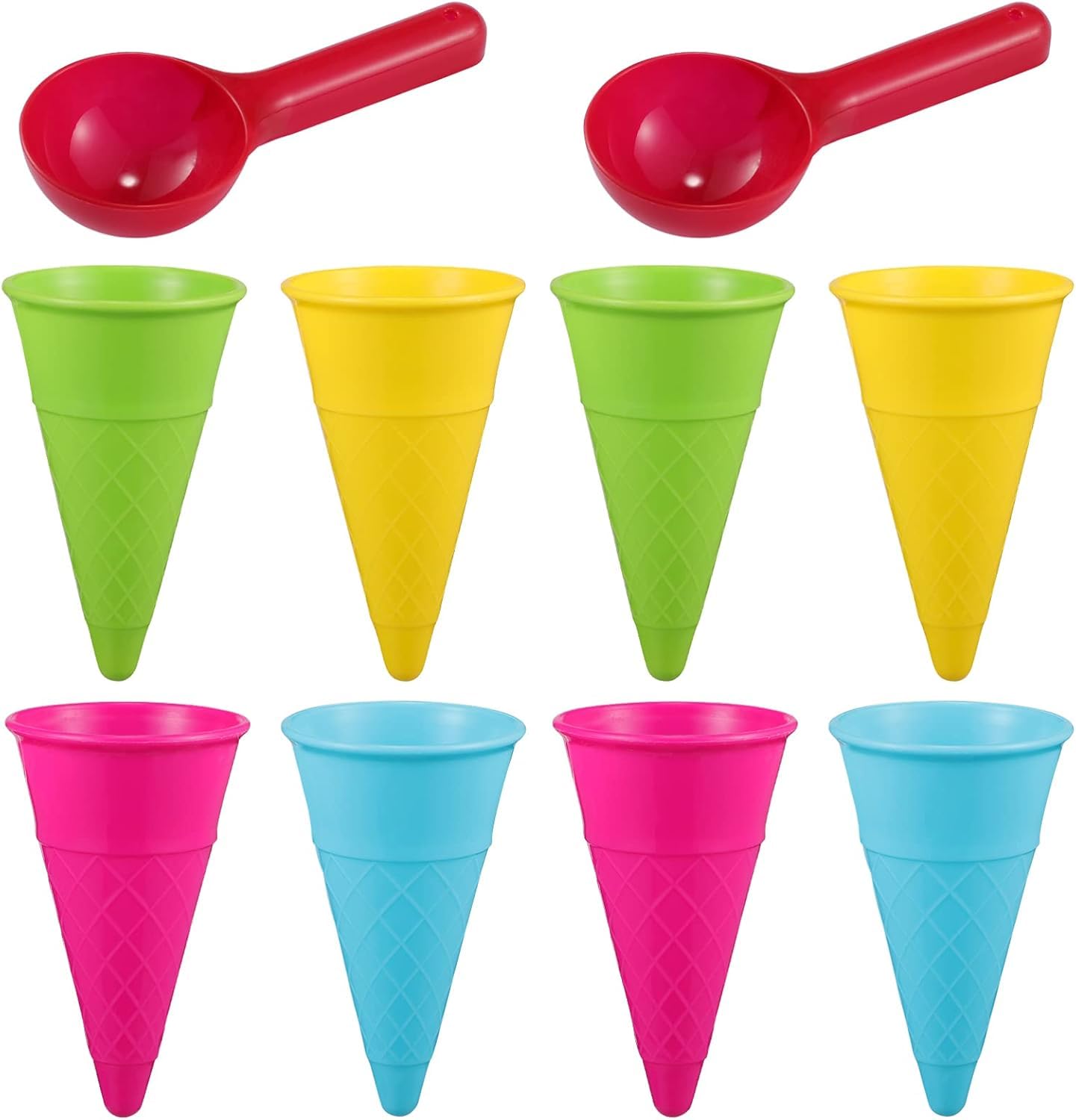 TOYANDONA 6 Pcs Ice Cream Sand Toys Set for Kids - Colorful Plastic Cones & Scoop Molds for Beach, Sandbox & Mud Kitchen - Outdoor Summer Play Toys for Toddlers Children — image 1
