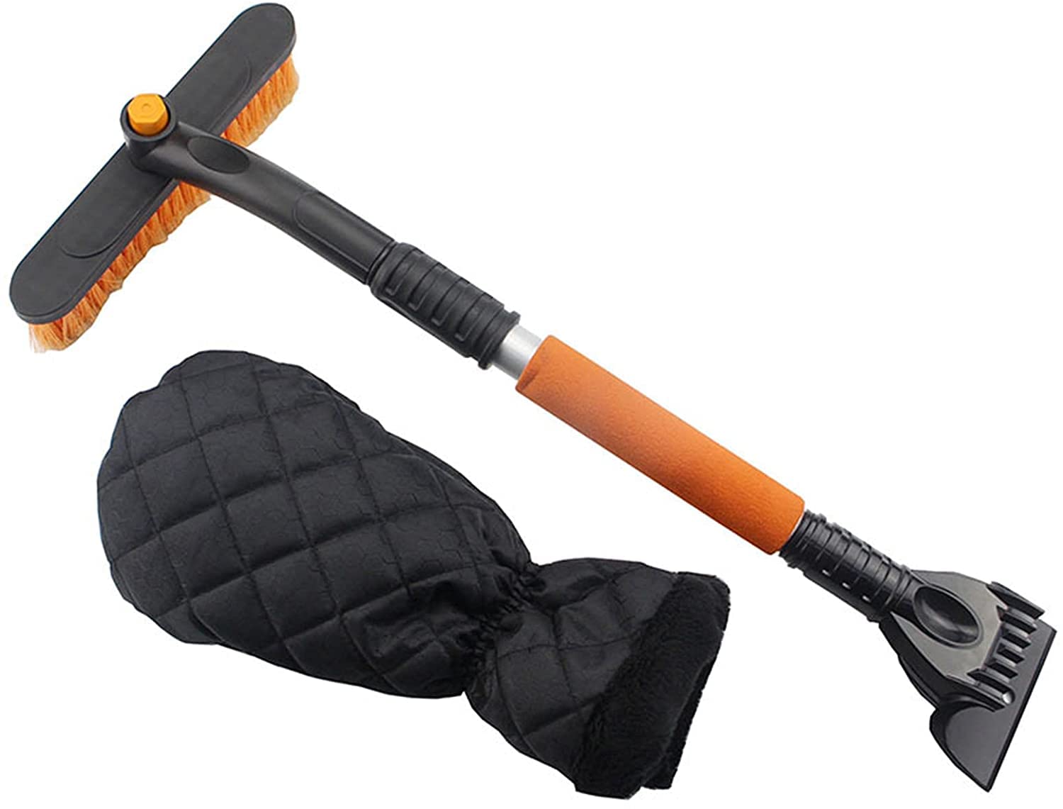 XMING Cepillo de Nieve del Coche, Desmontable 2 en 1 Raspador de Nieve con Mango de Espuma Cepillo de Nieve Telescópico Pala de Hielo for la Ventana del Parabrisas del automóvil