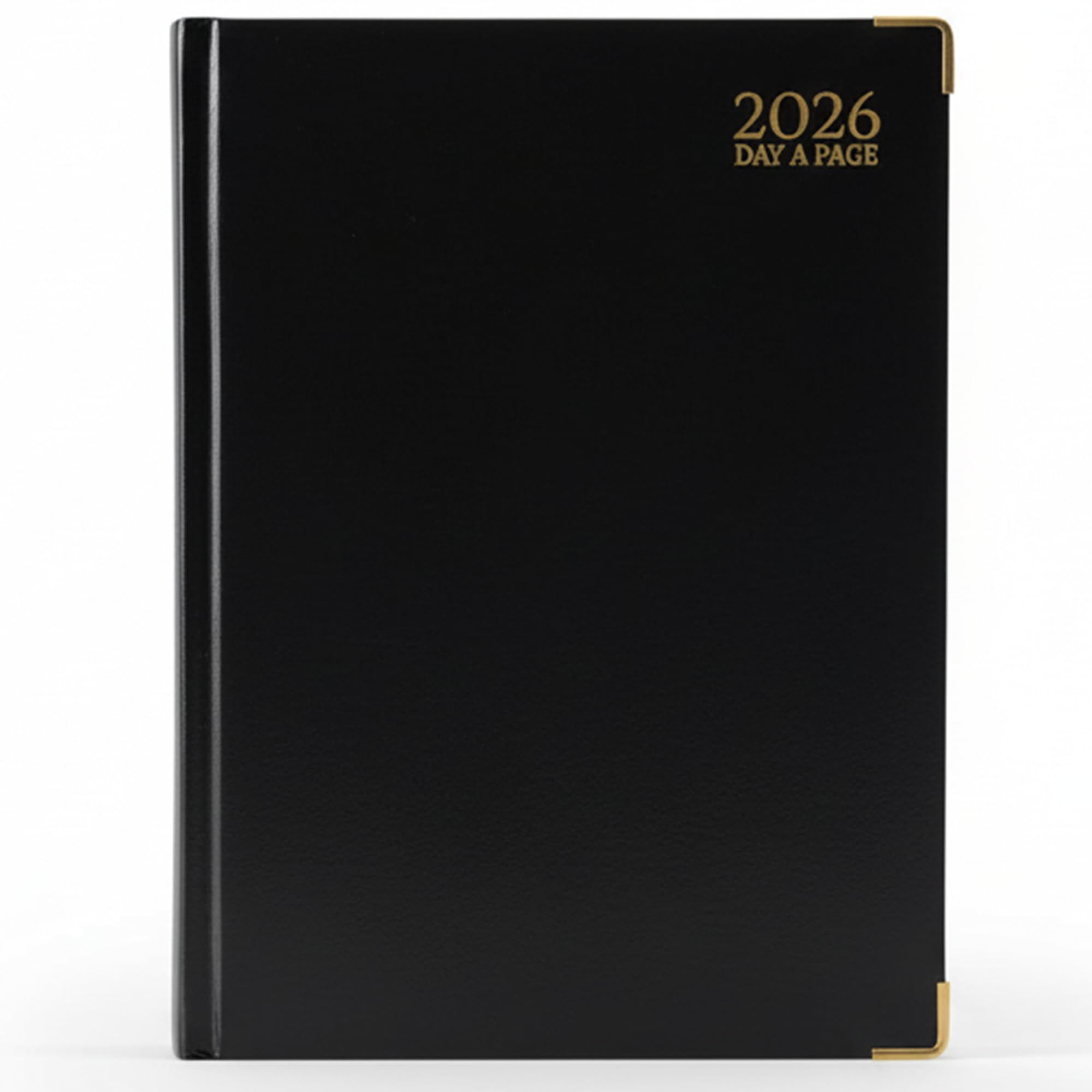 TB1 2026 A4 Day a Page Diary – Black Hardback Daily Planner with UK Holidays, Notes & Global Info | Large Academic Organizer for Students, Teachers, Office & Professional Use