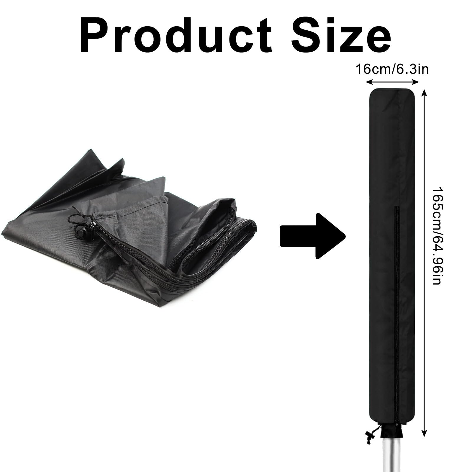 XiangSKY Rotary Washing Line Cover Heavy Duty Rotary Clothes Line Cover with Zip - Image 2