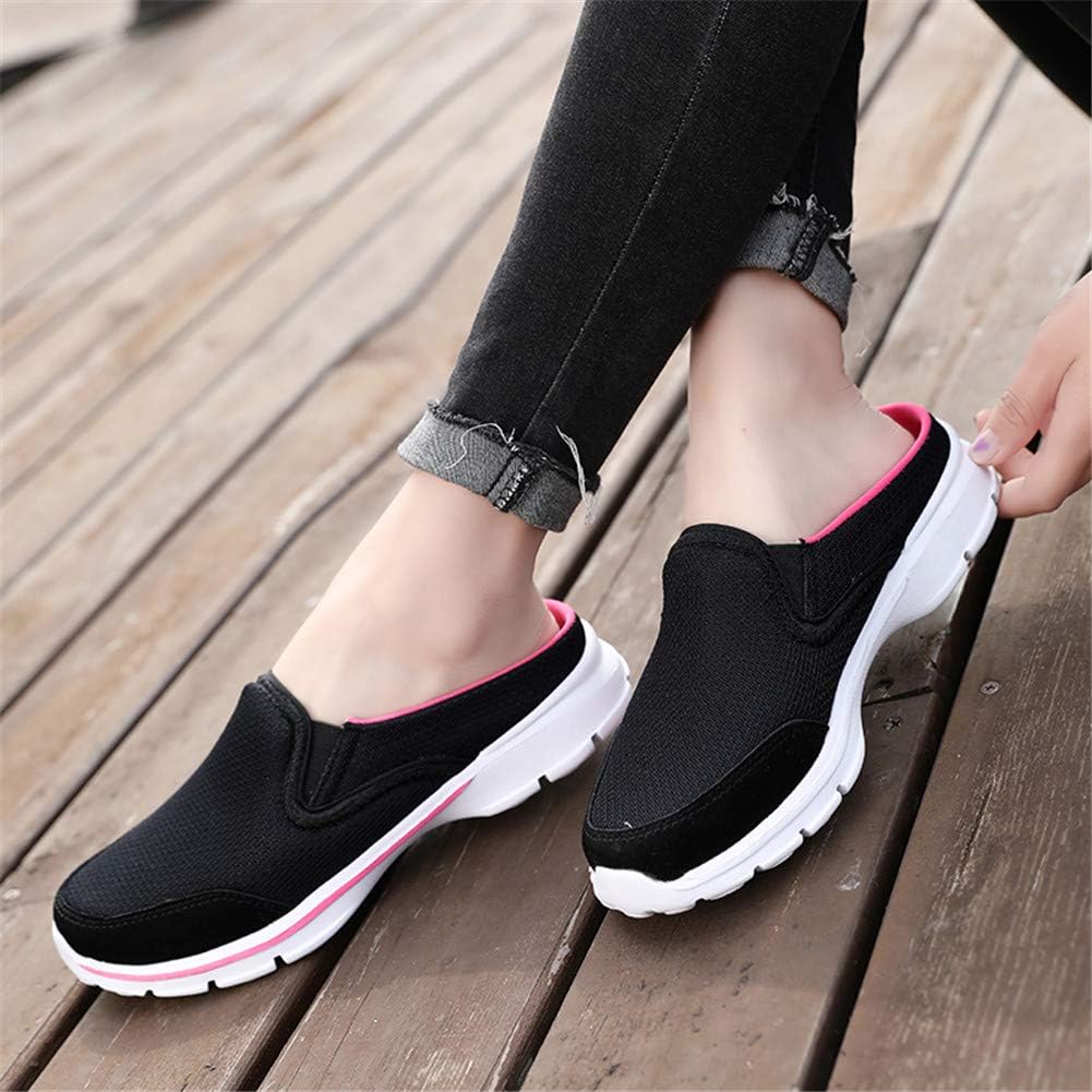 MizHome Women's Backless Walking Sneakers Summer Slip-on Mule Shoes Closed Toe Slippers - Image 6