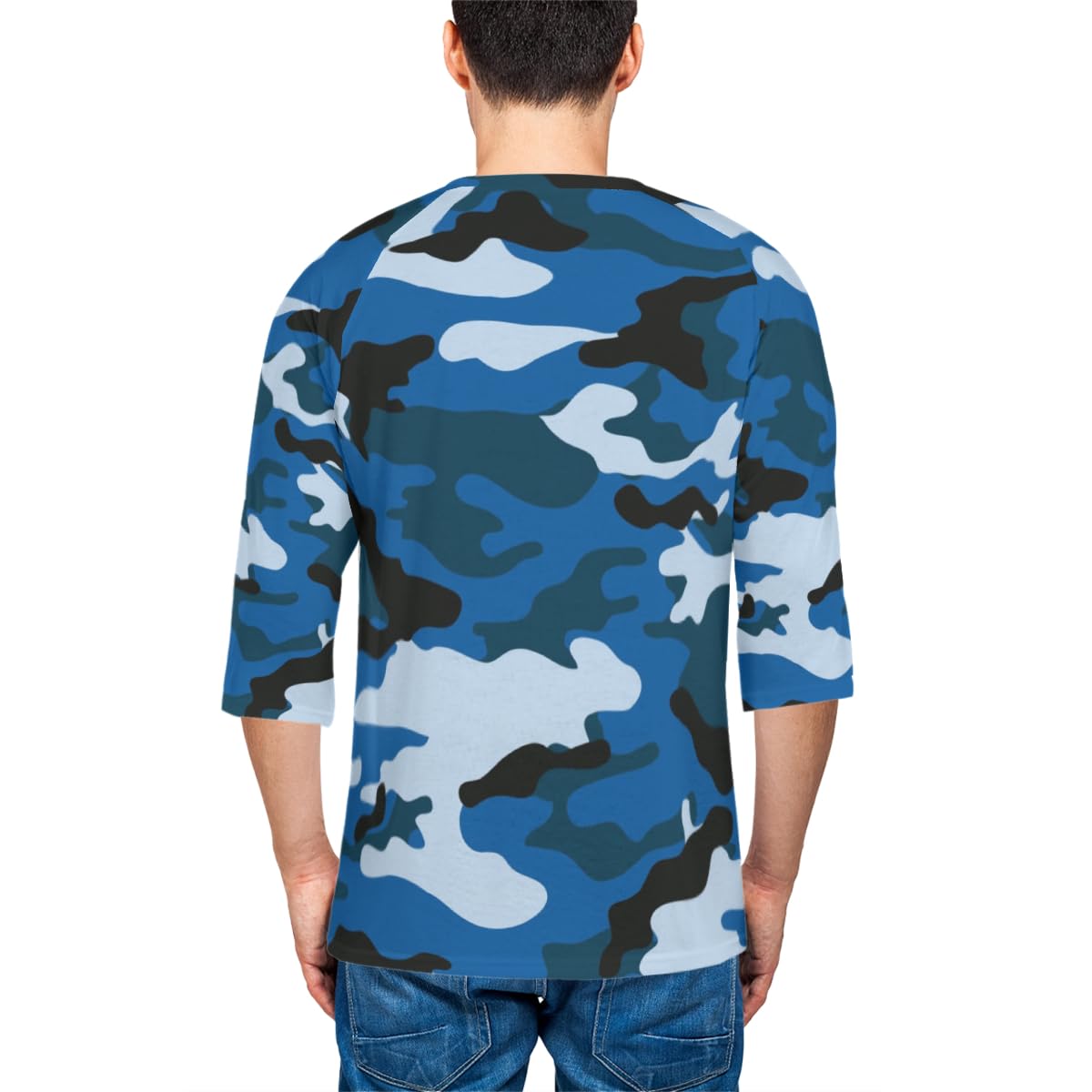 Amazon.co.jp: Tシャツ 迷彩柄 ブルーカモフラージュ 半袖 メンズ