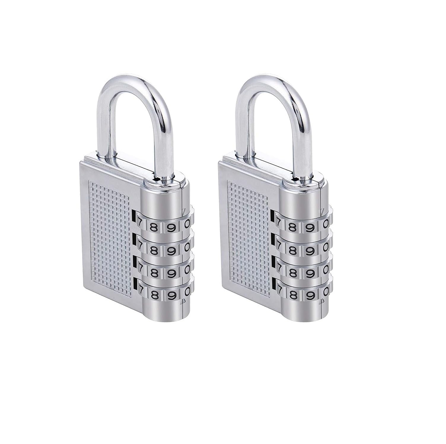 eS³kube Combination Padlock, Number Lock for Bag, Luggage, Door Gate, Tool Box, 4-Digit Safe Pin Password Zinc Alloy Hand Bag Shape Number Combination Padlock – Set of 2 pcs, Silver-image-26