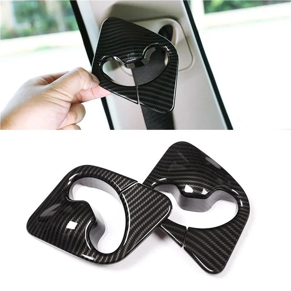 2 Pegatinas Para El Cinturón De Seguridad Del Asiento Delantero Del Coche, Con Textura De Fibra De Carbono ABS, Para BMW X5, X6, F15, F16 (2014-2018) Autopartes