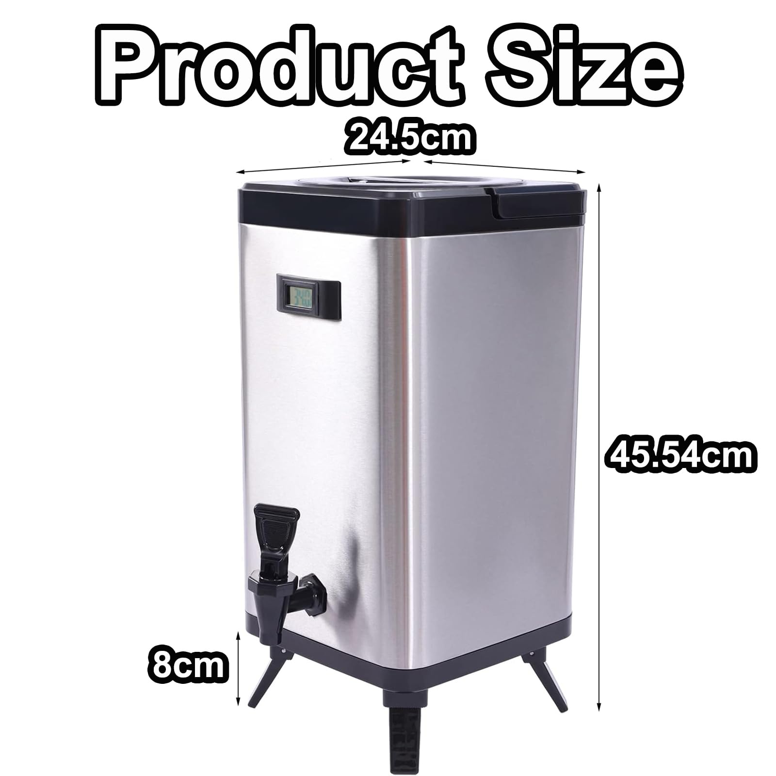 Distributore termico per bevande, in acciaio inox, per bevande calde e fredde con beccuccio, capacità 12 l, per tè, caffè, acqua, ideale per feste, picnic all'aperto, buffet