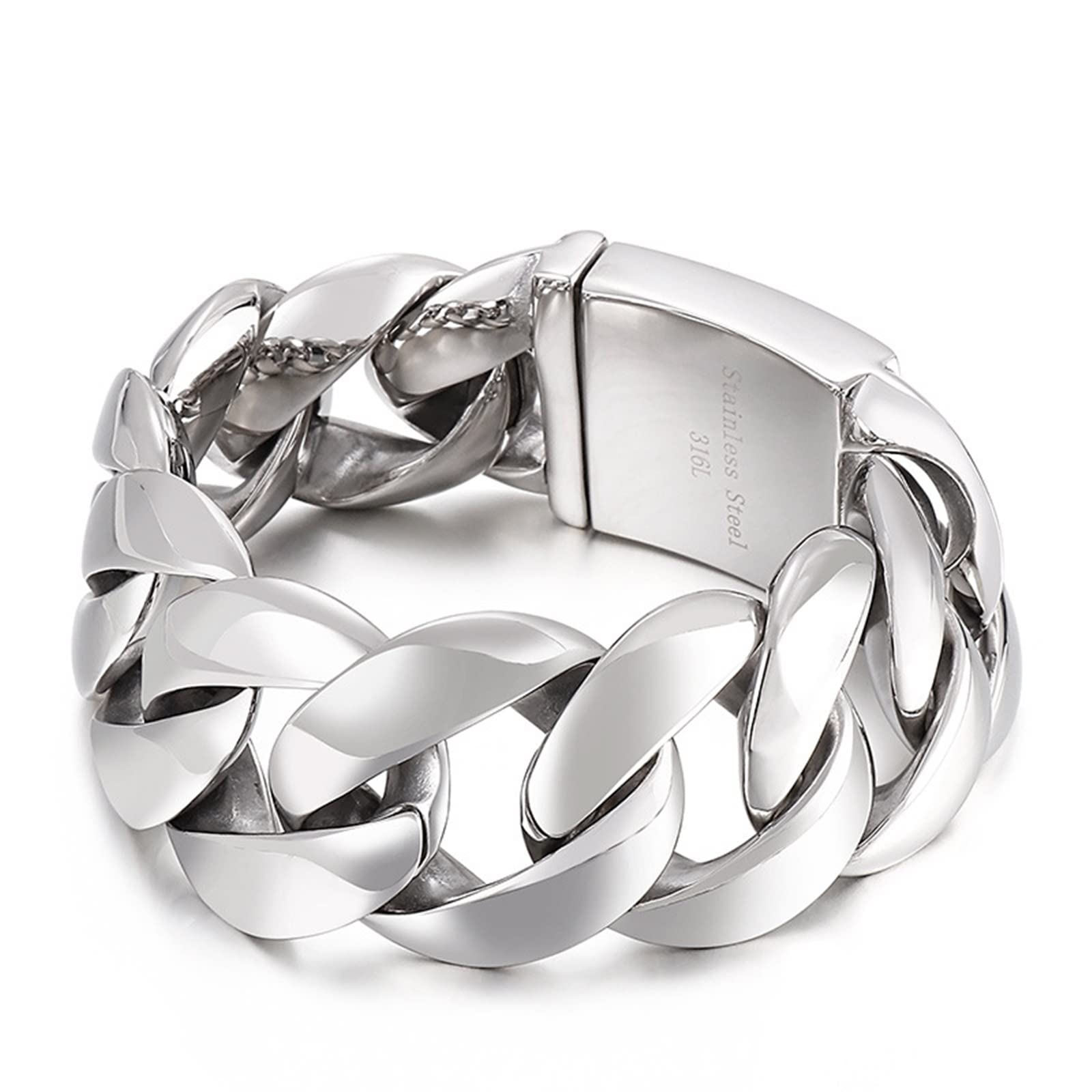 Bracelet Homme Personnalisé Argent， Bijoux Bracelet Homme Chaîne Épaisse Tressée Acier Inoxydable Bracelets Jonc