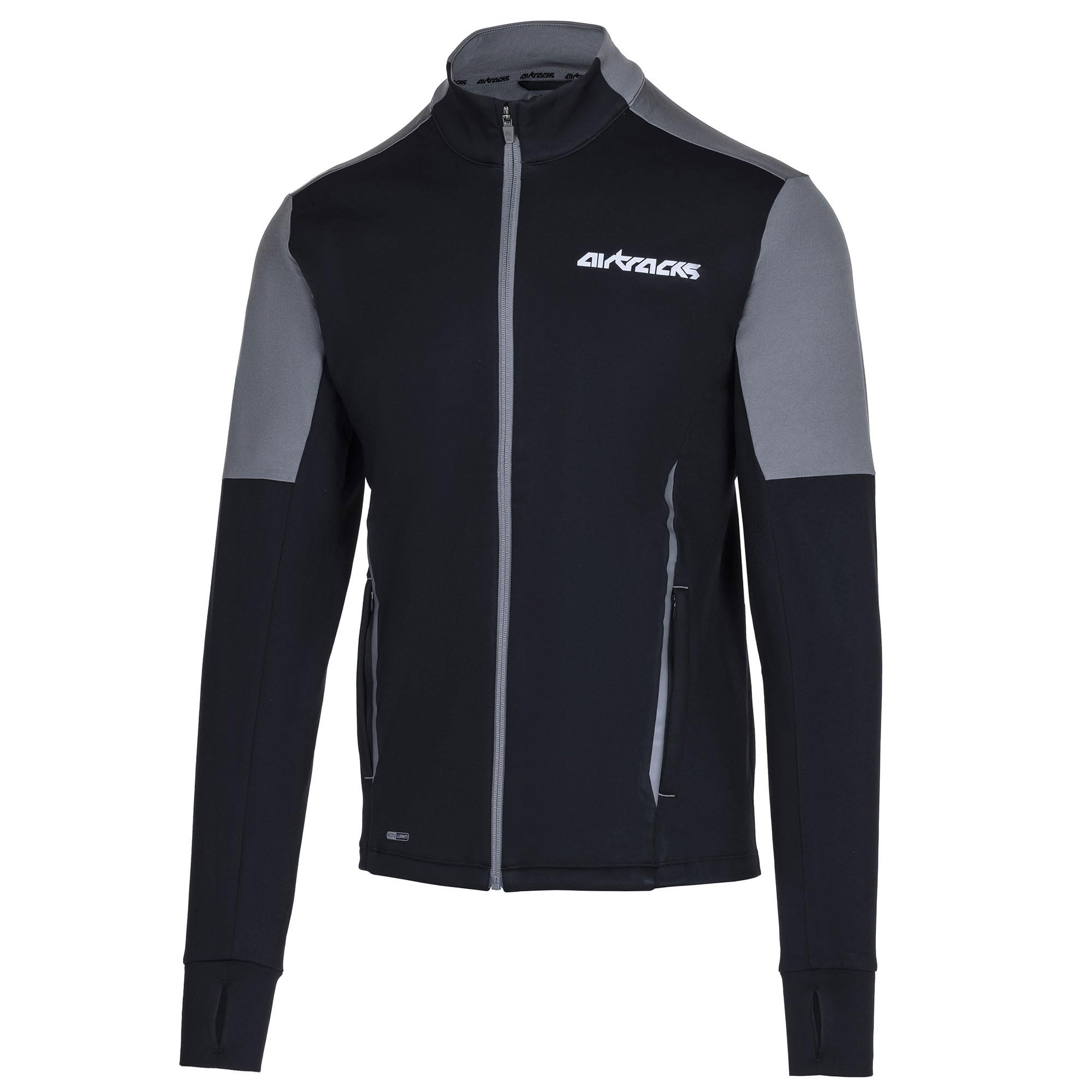 Airtracks Conjunto de running para hombre Pro Team térmico, camiseta de manga larga, sudadera de forro polar, camiseta de manga larga, pantalones de chándal