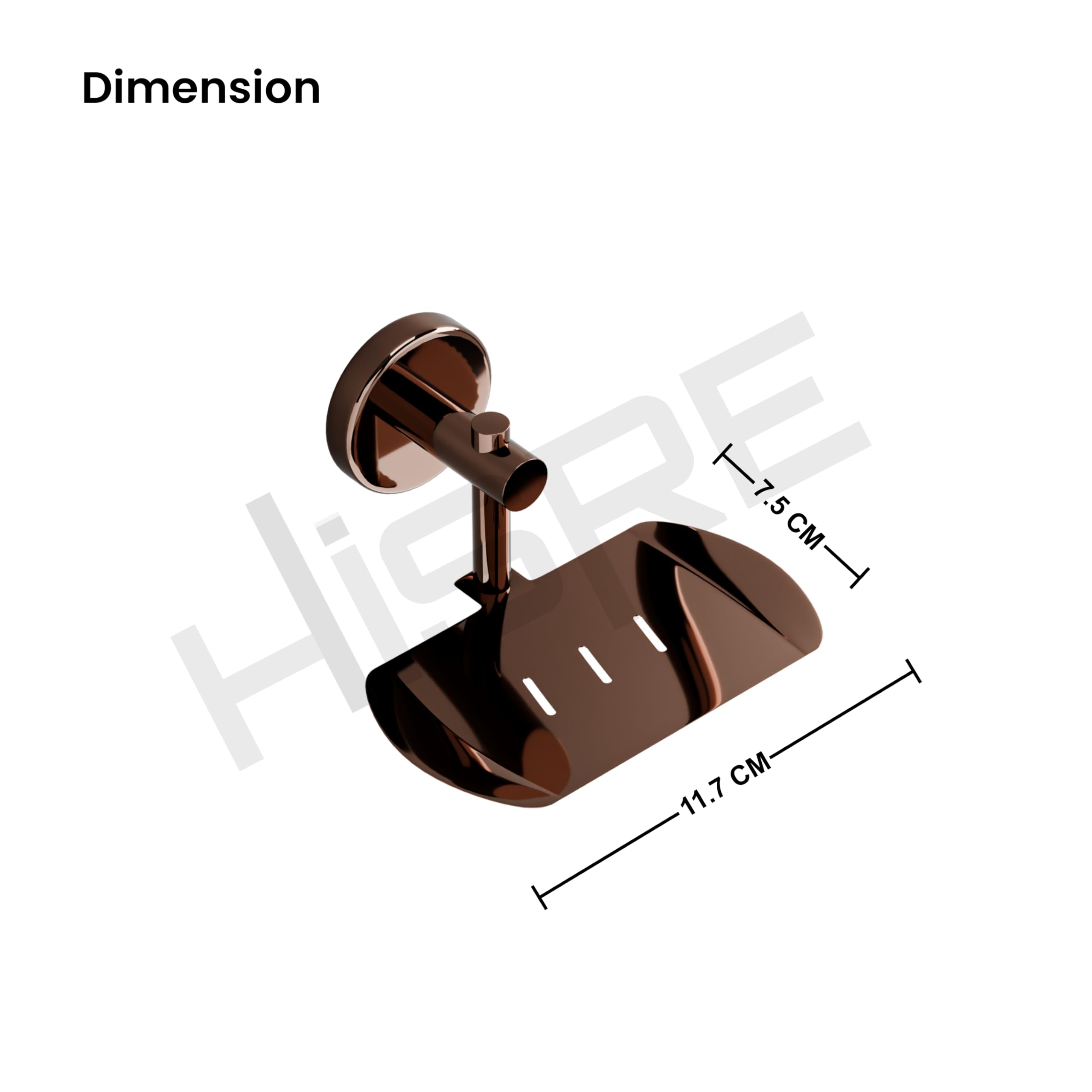 HISRE Wall-Mounted Soap Dish Holder | Premium Rose Gold Finish, Oval Soap Tray with Drainage, Modern Bathroom & Kitchen Soap Holder, photo 3 of 5