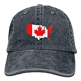  Kotdeqay Canada USA Flag Washed Retro Adjustable Jeans Cap Gym Caps Man Woman