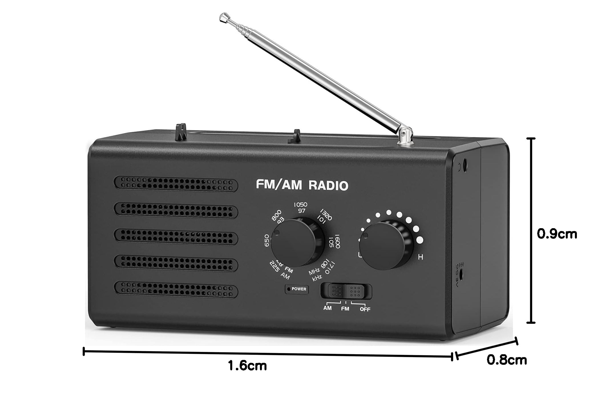 Tendak Radio Portatile FM/AM, Transistor Radio Manopola di Regolazione Extra Large, 5W Grande altoparlante, Supporta la dell'alimentatore USB/operatore batteria,Utilizzato per la famiglia e all'aperto