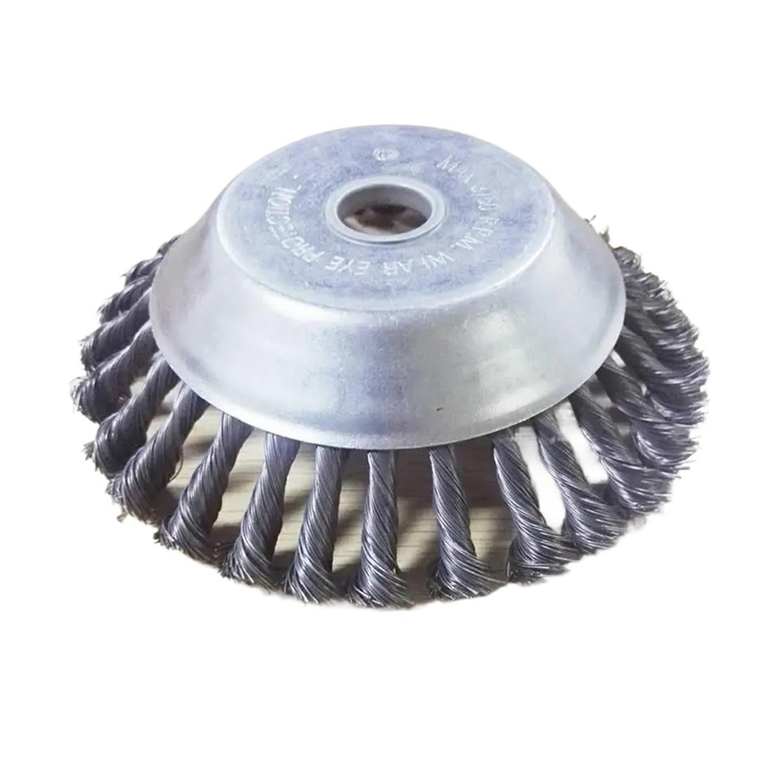 Spazzola a ruota in filo di acciaio per tosaerba e decespugliatore, spazzola per erbacce resistente per la pulizia di vialetti e patio (con adattatore)
