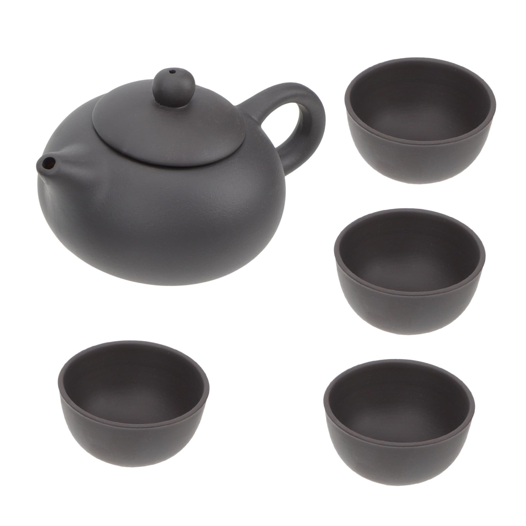 Tetera de arcilla morada con filtro y taza de borde suave para un té perfecto