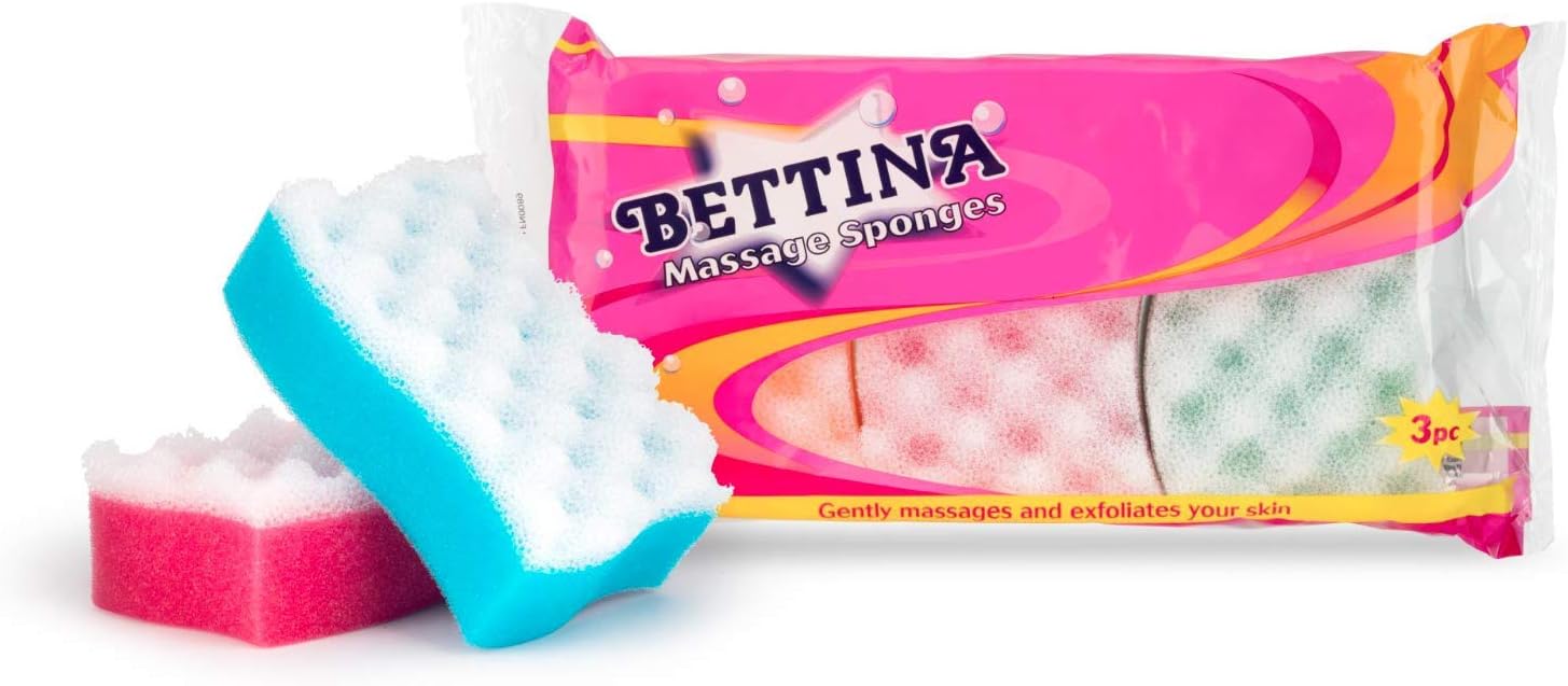 3PC Massage Sponge - Bath Shower Scrubber New Pack Strong Skin Cleaning Clean