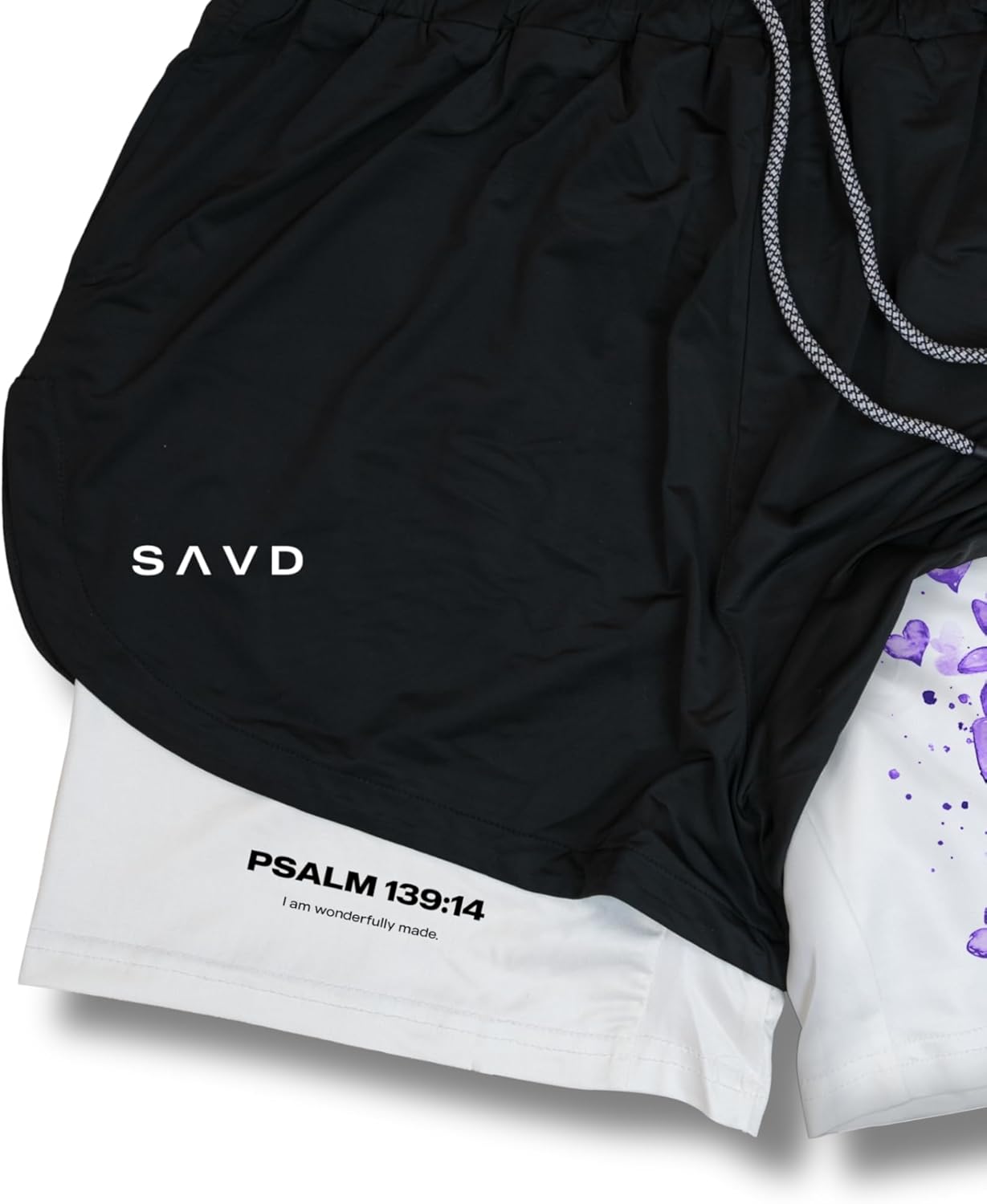 SAVD Christian Performance Shorts - Girls' Gym & Sport Shorts with Pockets & Compression Liner, Bible Verse Activewear - Image 5