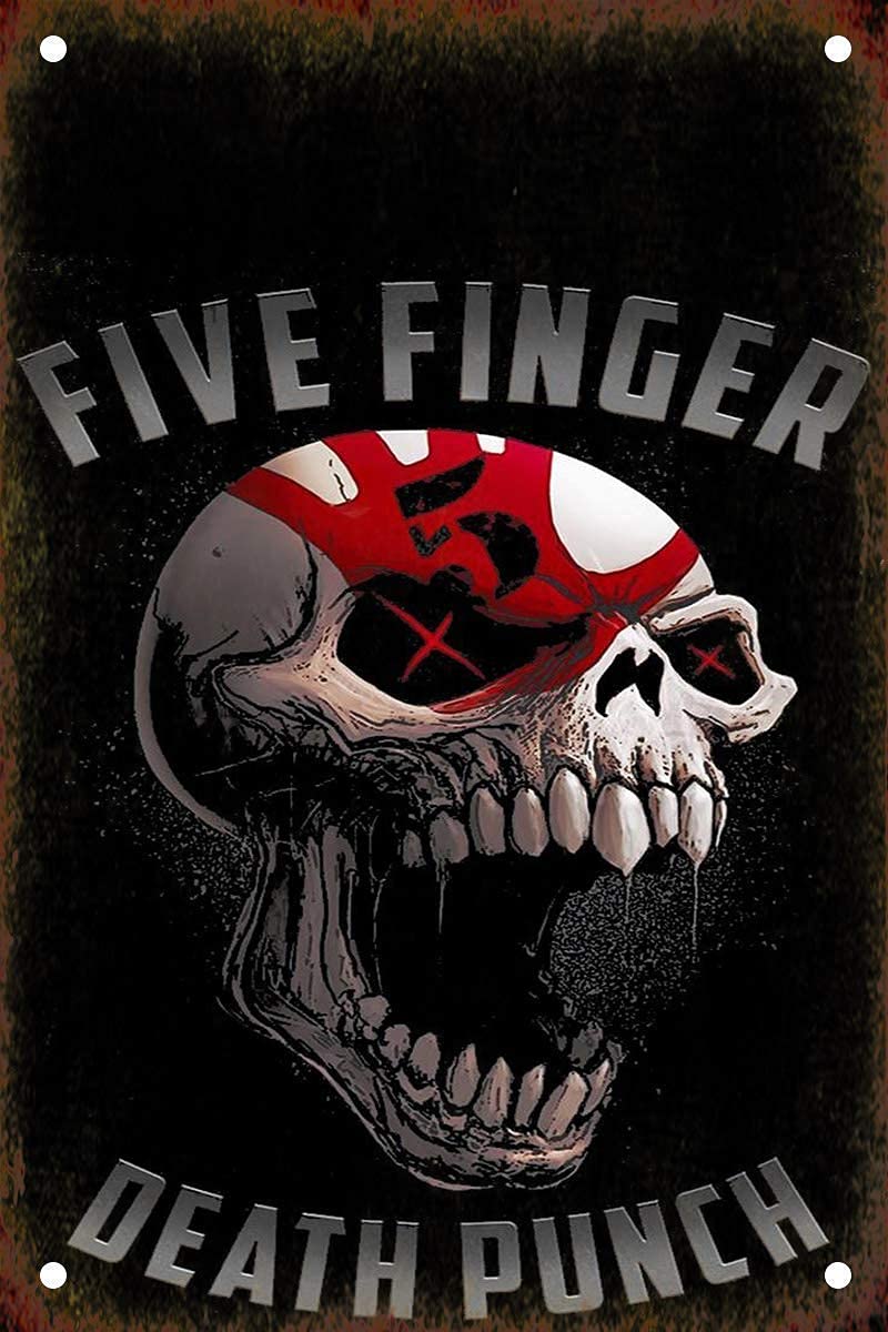 Biopracess Five Finger Death Punch Wall Painting Vintage Art For Bar Metal Tin Sign 8x12 inches