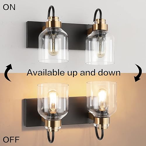 Miniatura 5 de PRESDE Lámparas de tocador de baño bronce cepillado negro vanidad 5 luces para iluminación de pared de baño