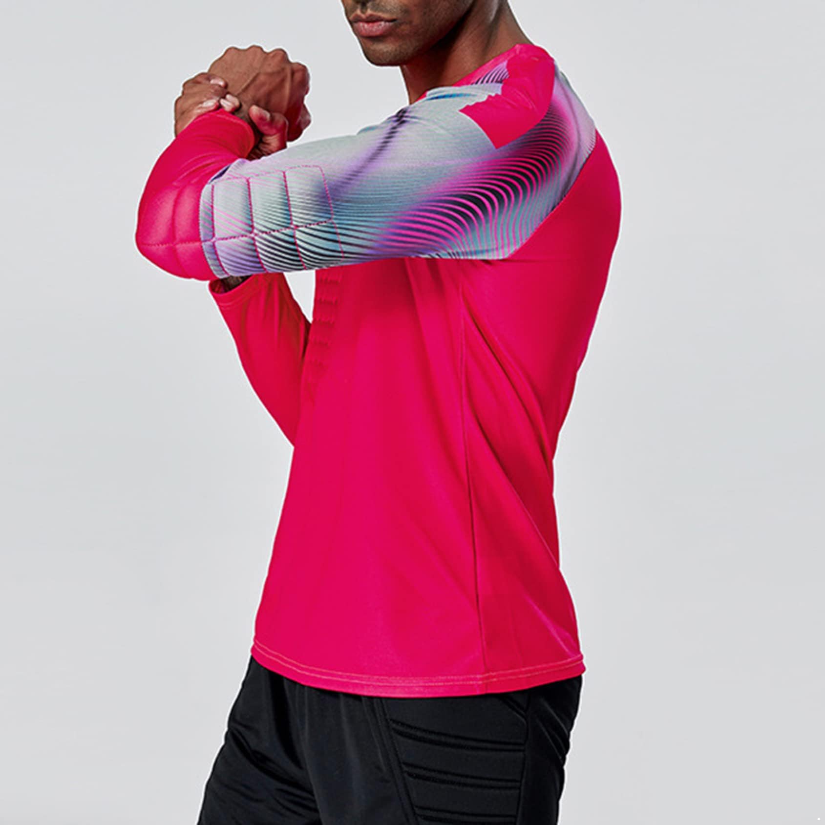 Camiseta acolchada de portero para hombre, uniforme de fútbol de manga larga, esponja protectora, ropa de portero
