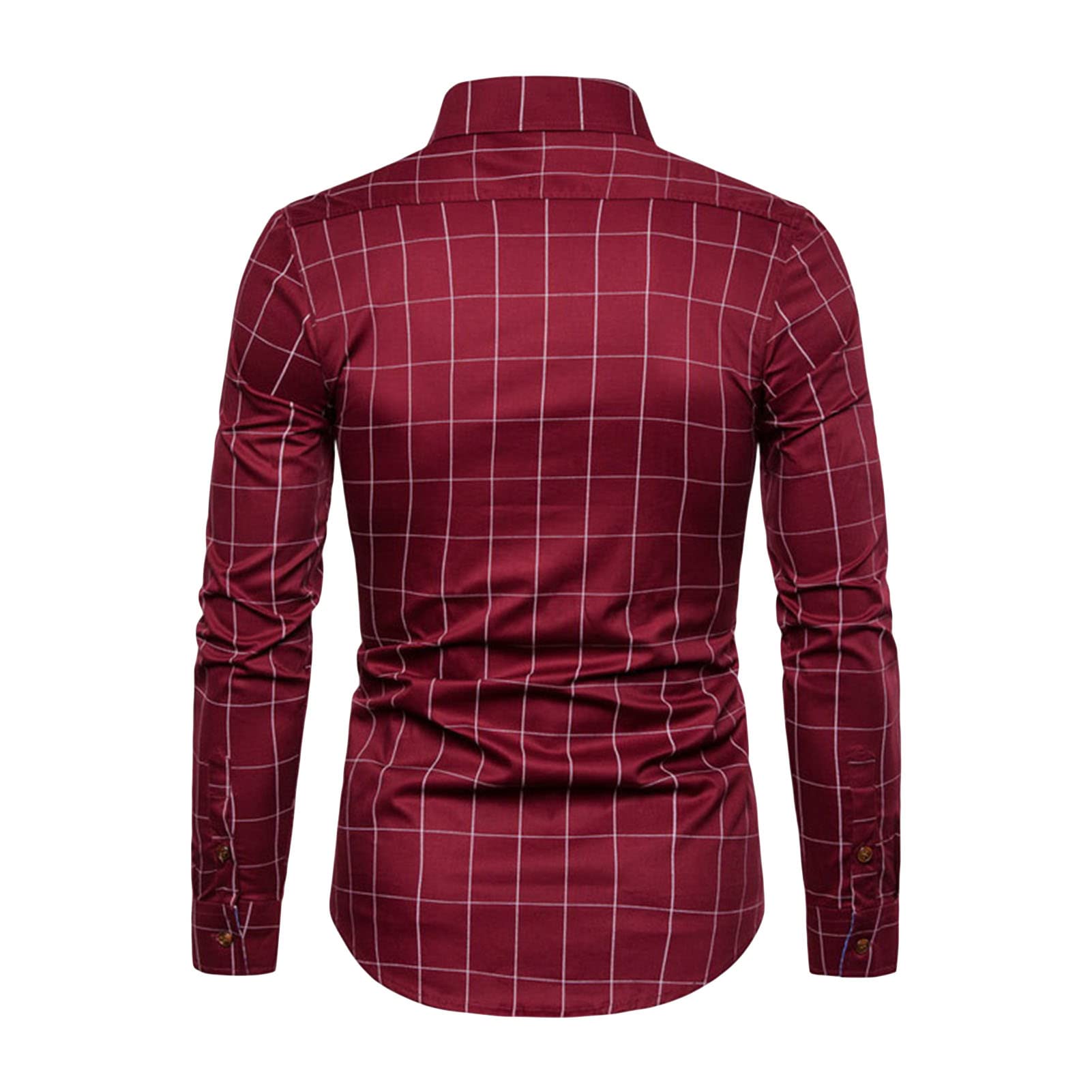 Men Lightweight Casual Classic Dress Shirt Stylish Solid Button Down Shirts Patchwork Slim Fit Long Sleeve Shirts (Black,XX-Large)