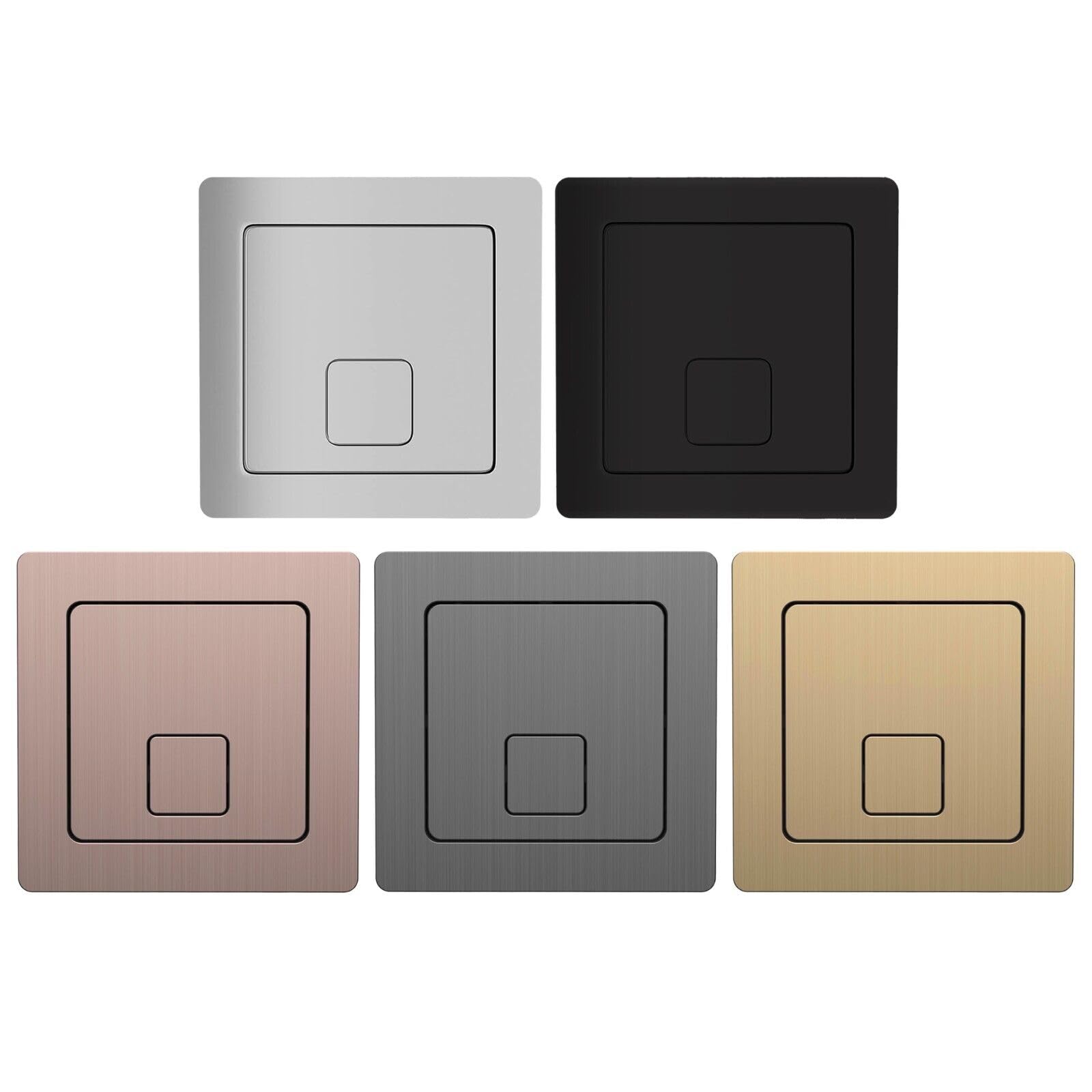 FNX Bathrooms Square Concealed Toilet Cistern Button Dual Flush Chrome Cable Operated from B&Q