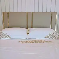 Cabeceira estofada antialergica Adesiva em módulos (Pérola, Cama Queen 1,60 x 0,60)