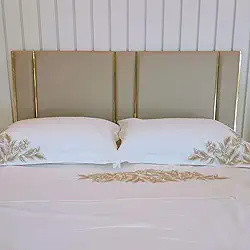 Cabeceira estofada antialergica Adesiva em módulos (Pérola, Cama Queen 1,60 x 0,60)
