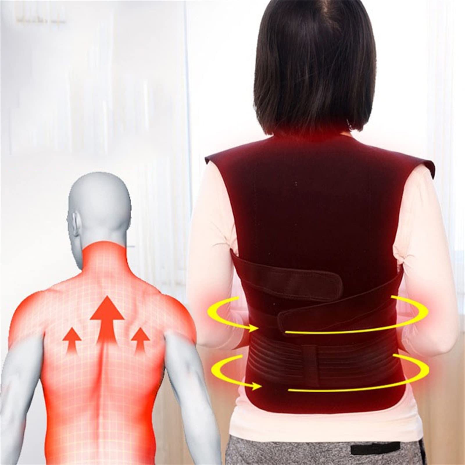 Corrección de espalda, soporte magnético para la espalda, imanes, cinturón terapéutico, faja de cintura, corrección de postura, columna vertebral, espalda, hombros, lumbar, corrección de