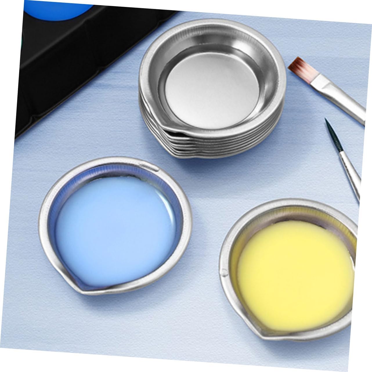 Stainless Steel Paint Mixing Tray Set, 30 Pieces for Artists