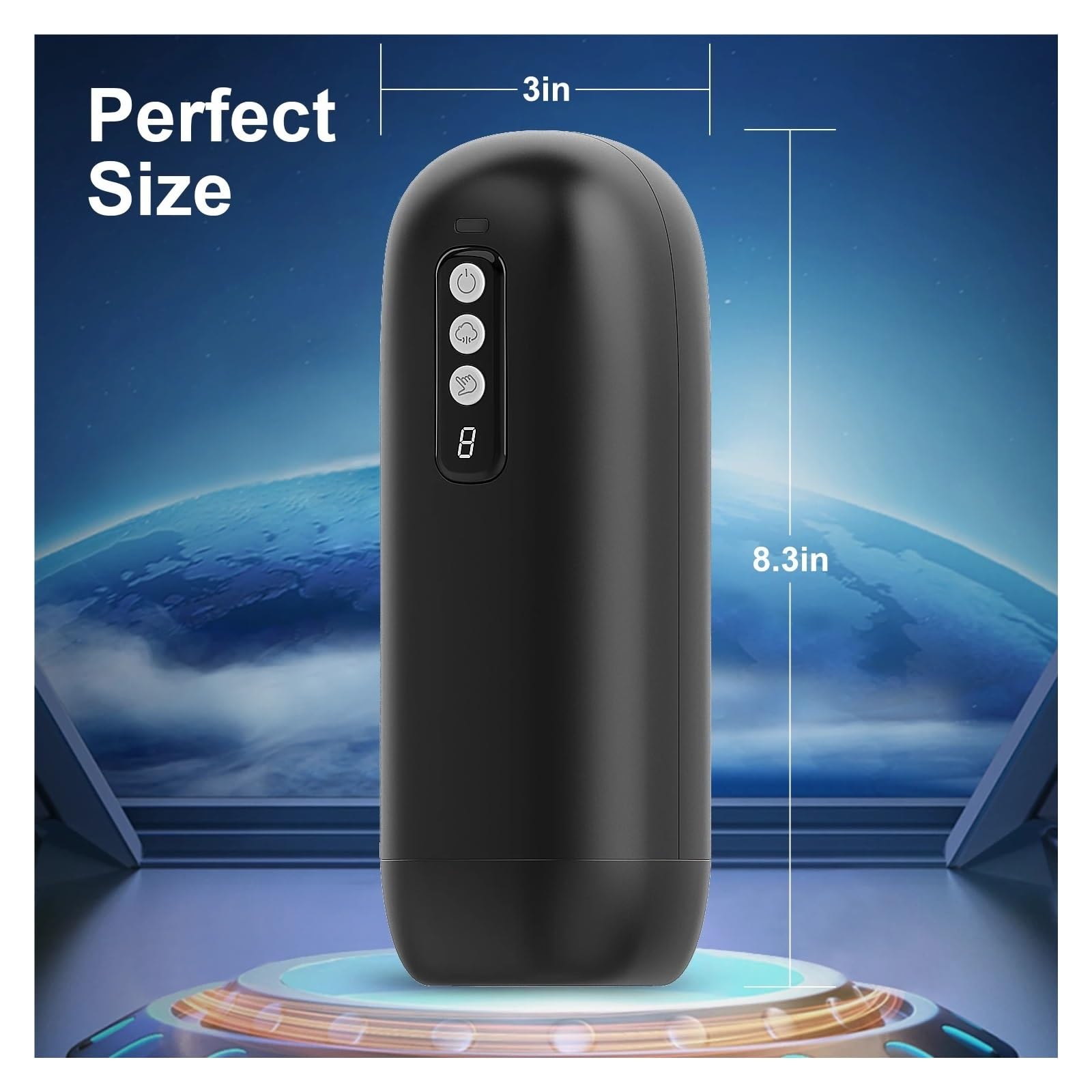 Dispositivo de masaje masculino succión automática con pantalla 8 frecuencias