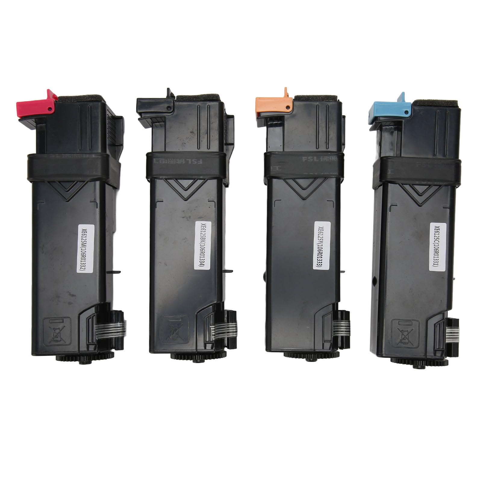 Juego de Cartuchos de Tóner de 4 Uds de Alto Volumen Compatible con Phaser 6125 Ideal para Uso en el Hogar y la Oficina Material de PVC
