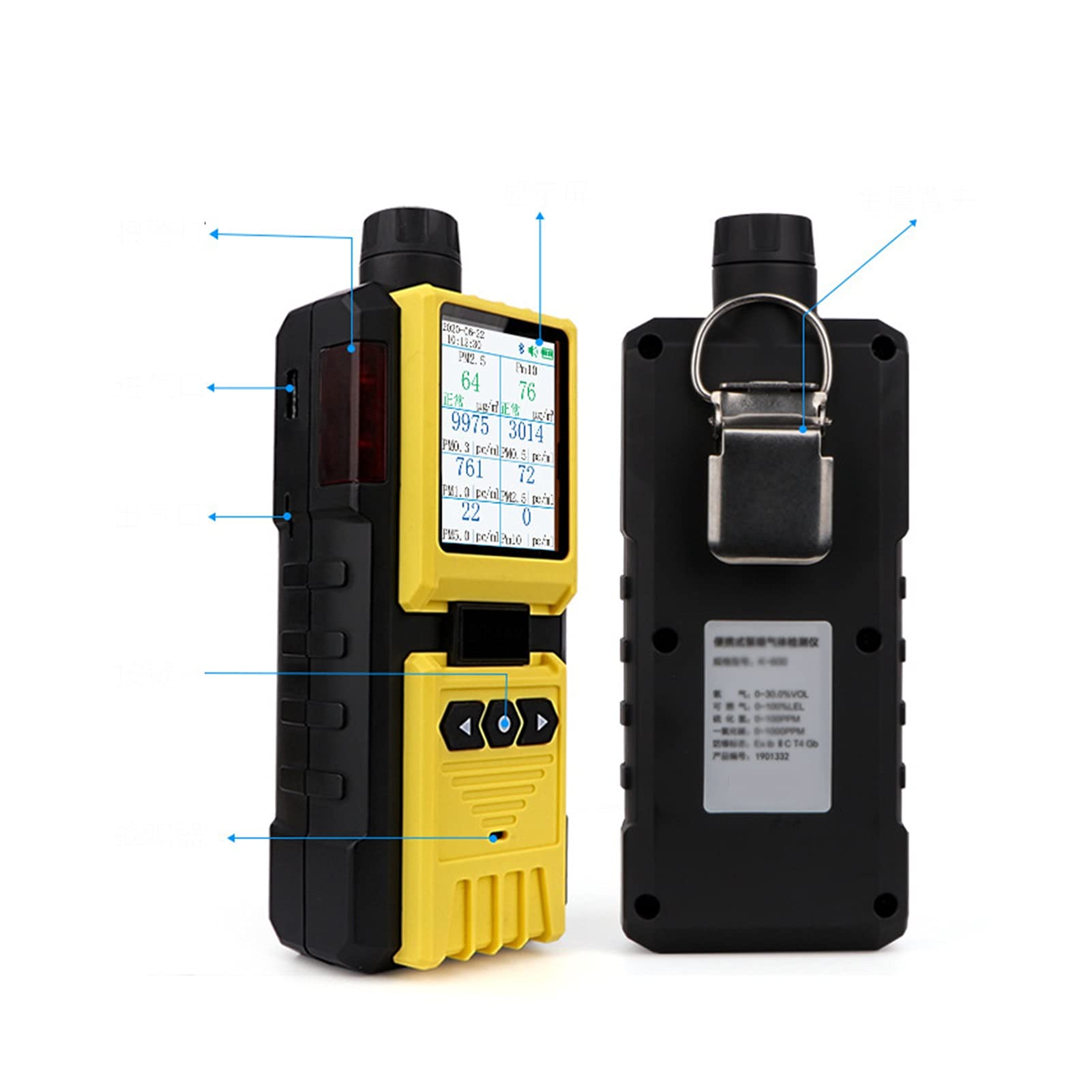 Detector de Calidad de Aire Industrial de Mano Contador de partículas de Polvo Partículas de Polvo PM2.5PM10