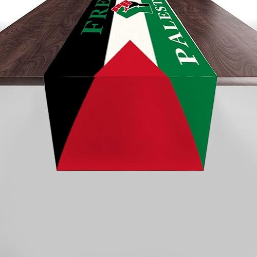 Miniatura 2 de Elegantes caminos de mesa estilo arpillera, camino de mesa de centro de Palestina, 14 x 72 pulgadas, bandera de ciudad, recuerdo, bufanda, mesa de