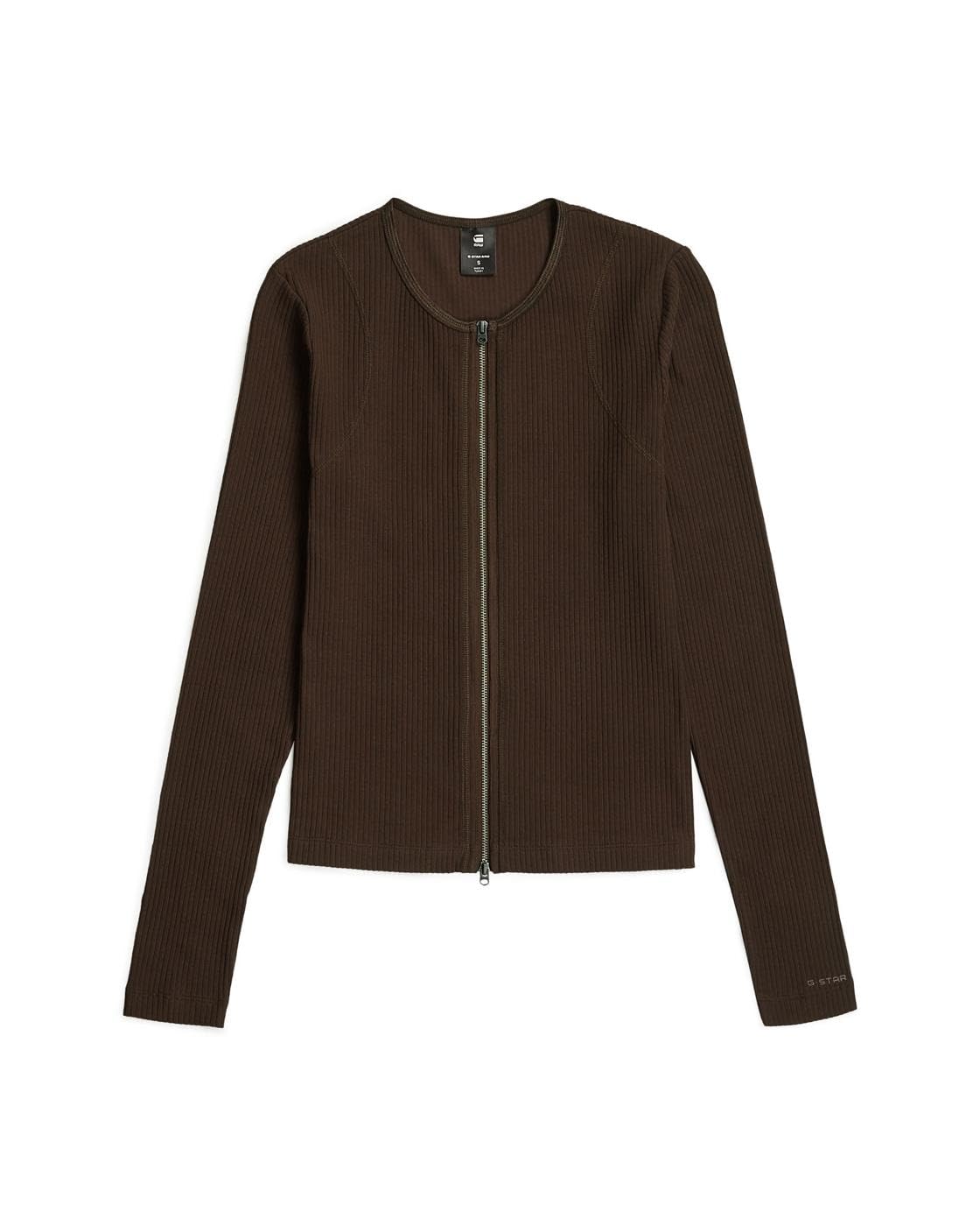 G-STAR Raw C.V. Women's 2 Way Slim Rib r t ls wmn T-Shirt, Brown, L