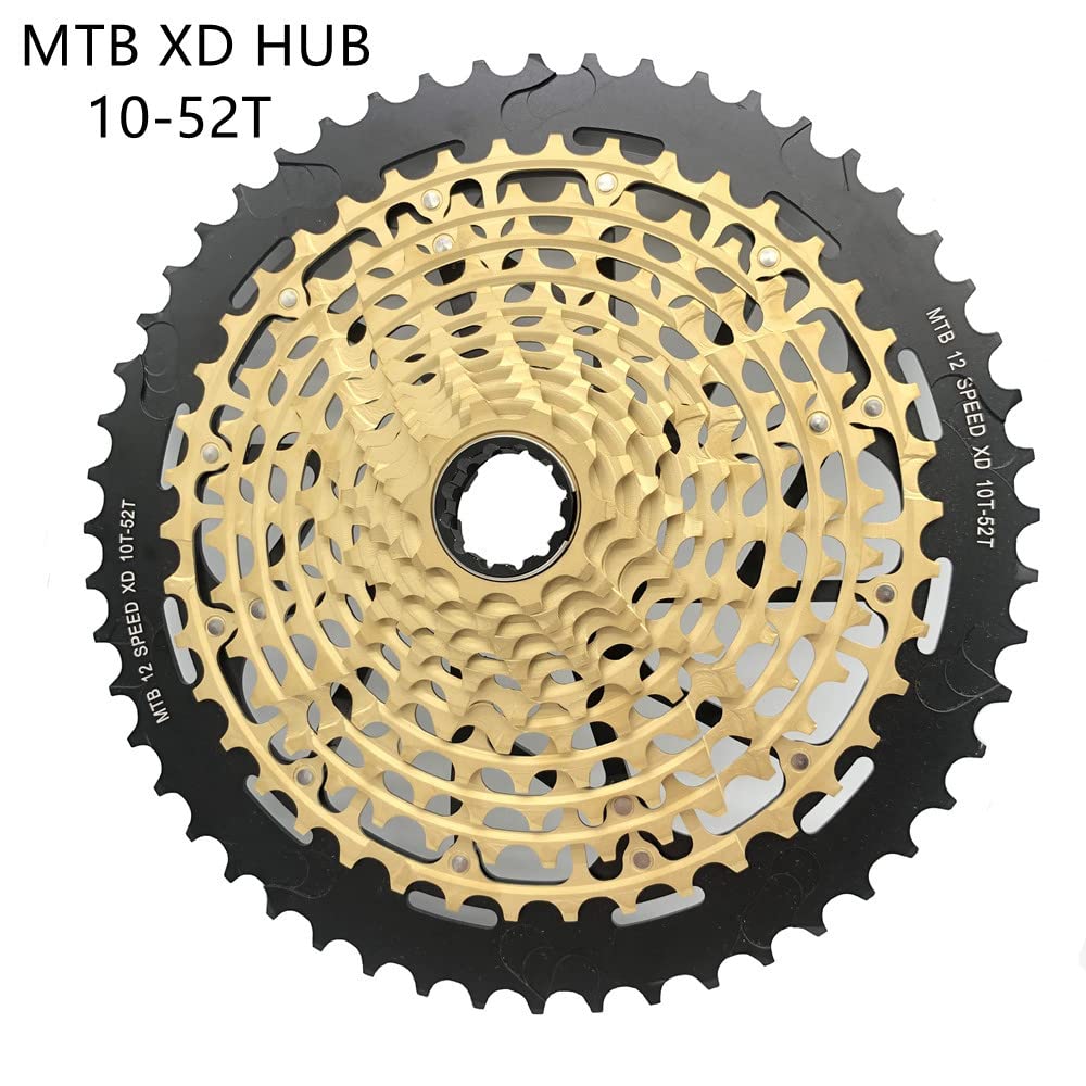 PiñOn Bicicleta MTB 12 velocidades 10-52T Cassette Ultimate Can Freewheel 385g Cassette Colorido Ultraligero Cassettes Y PiñOnes para Bicicletas(Color:Rainbow 10-52T XD)