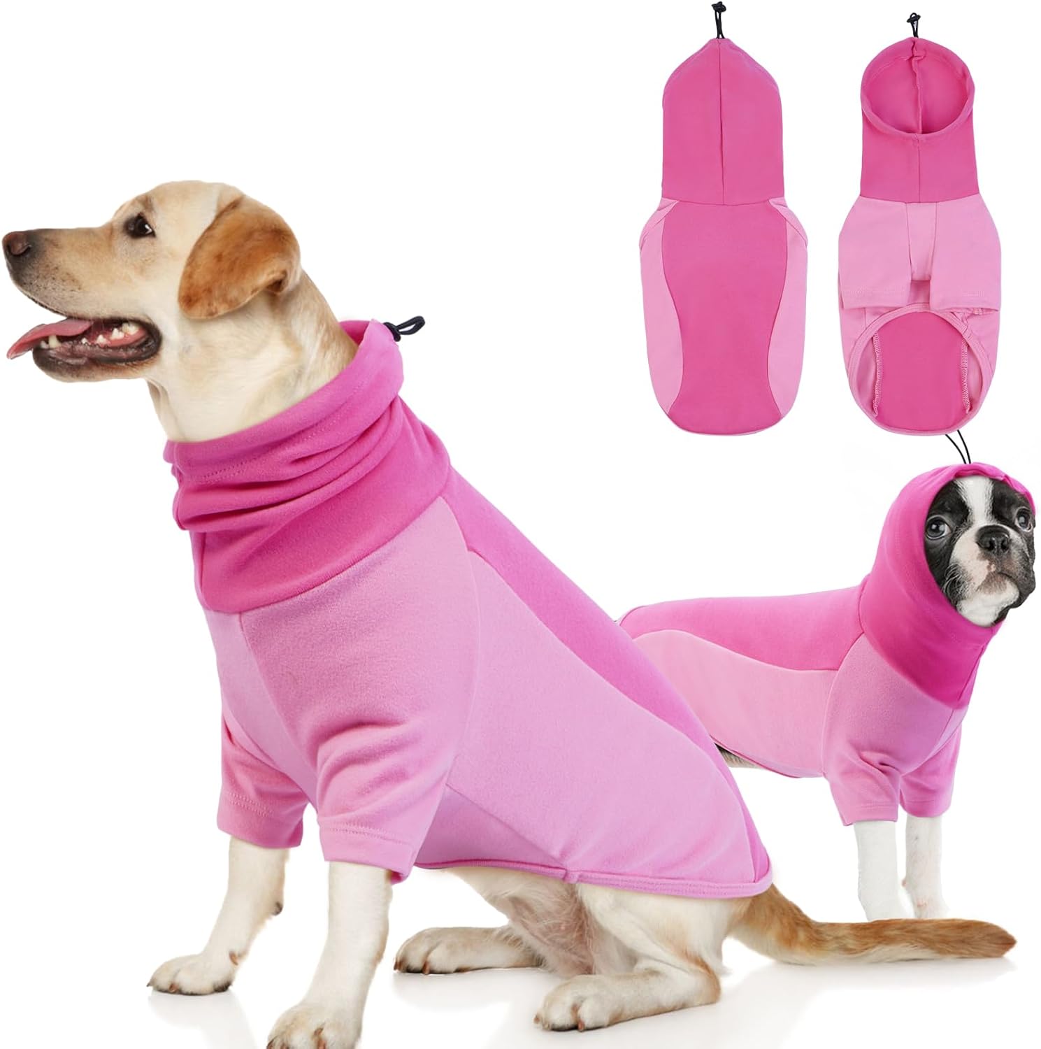 Cozy Pink Dog Hoodie with Ear Covers for Anxiety Relief & Warmth Cozy Pink Dog Hoodie with Ear Covers for Anxiety Relief & Warmth