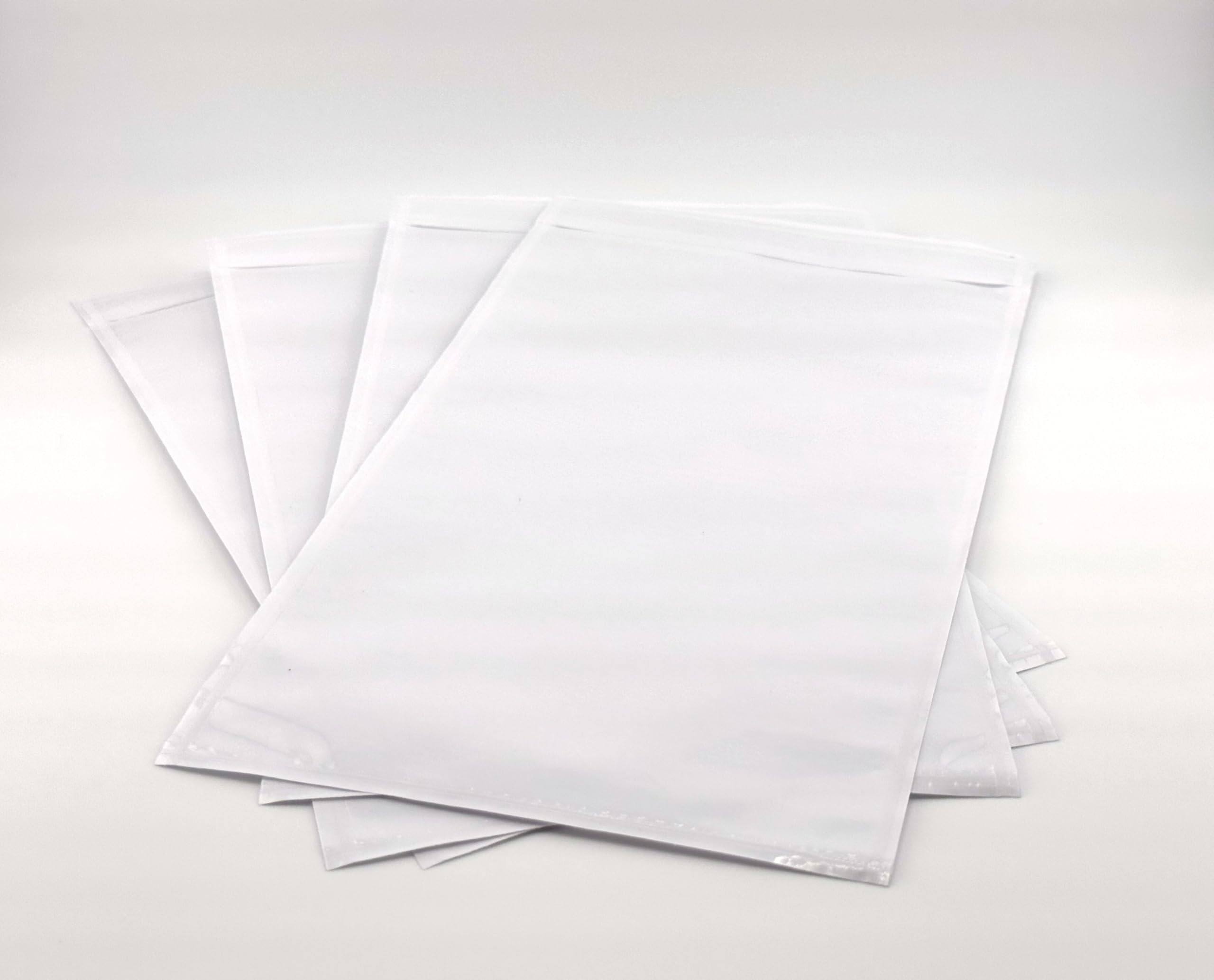 Lista de embalaje sobres cerrados, apertura lateral corta de 16,5 x 25,4 cm, fundas de polietileno autoadhesivas, opciones transparentes e impresas, varios tamaños de paquete (sin impresión