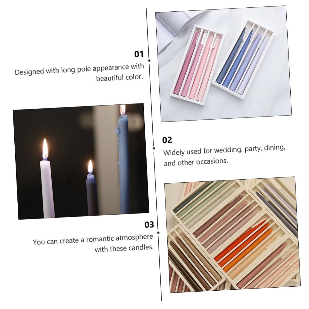 Candele Profumate Blu a Colonna Lunghe in Paraffina 4 Pezzi senza Fumo per Intima e Atmosfera Accogliente Design Raffinato