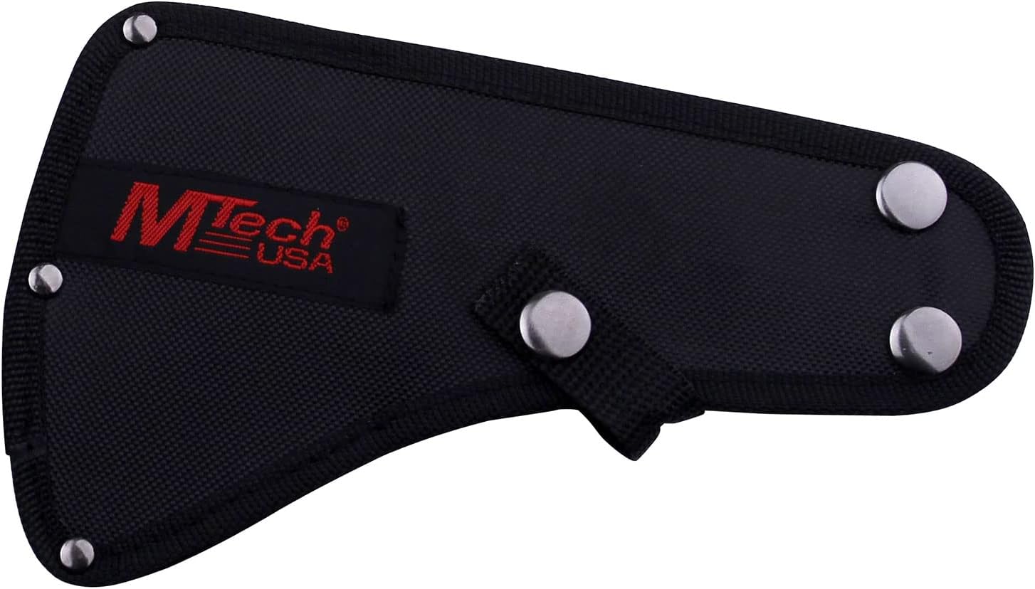 MTech USA MT-AXE13SW Camping Axe, Stonewashed Black Stainless Steel, Nylon Fiber Handle, 14.5-Inch Overall