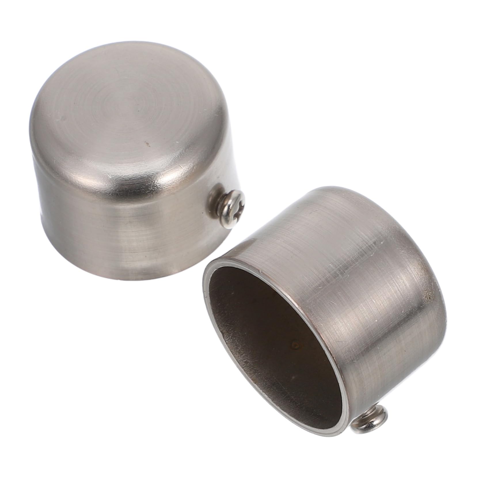 Luxshiny 2 PCS Silver Drapery Decorative Curtain Rod End Caps Easy to Install Decorative Heads for Window Rods for Home and Office