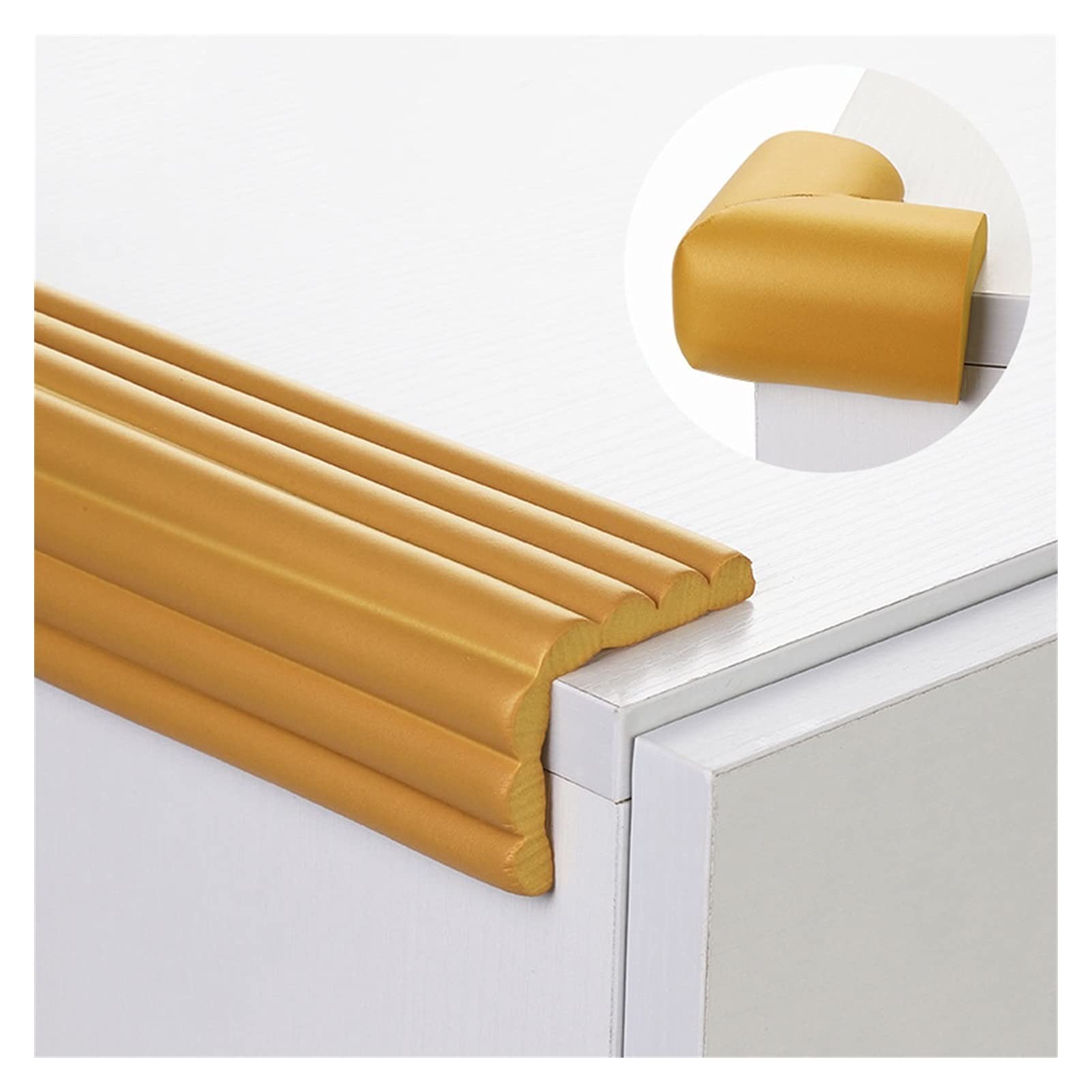 Protectores de Esquinas, 5M, Tiras anticolisión for niños Borde de Esquina for el hogar Muebles Mesita Noche Bolsa Suave Almohadilla Choque(Brown)