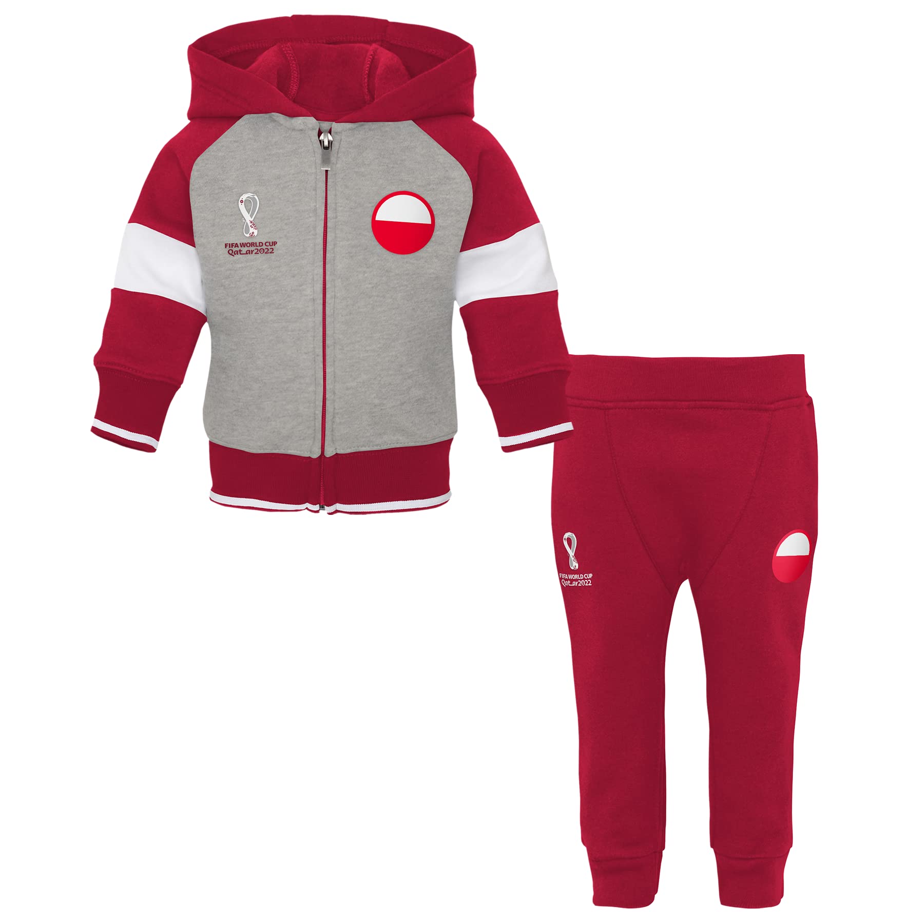 Photo 1 of Outerstuff Unisex Toddler and Babies' FIFA World Cup Premium Hoodie and Pant Set Poland World Cup Soccer Team 2T Red