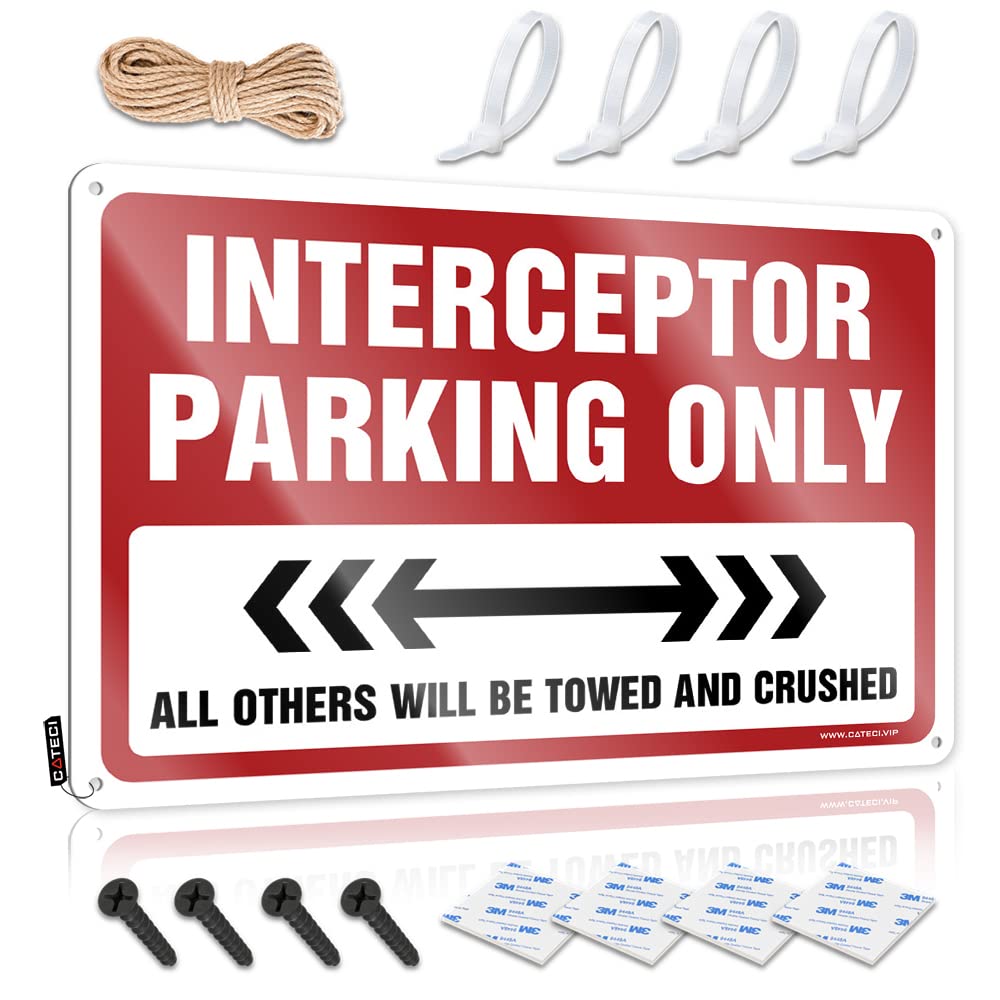 Krazmurongd One Color Hot Beer Tin Sign Interceptor Parking Only Tin Sign Metal Sign Funny Funny Vintage Signs