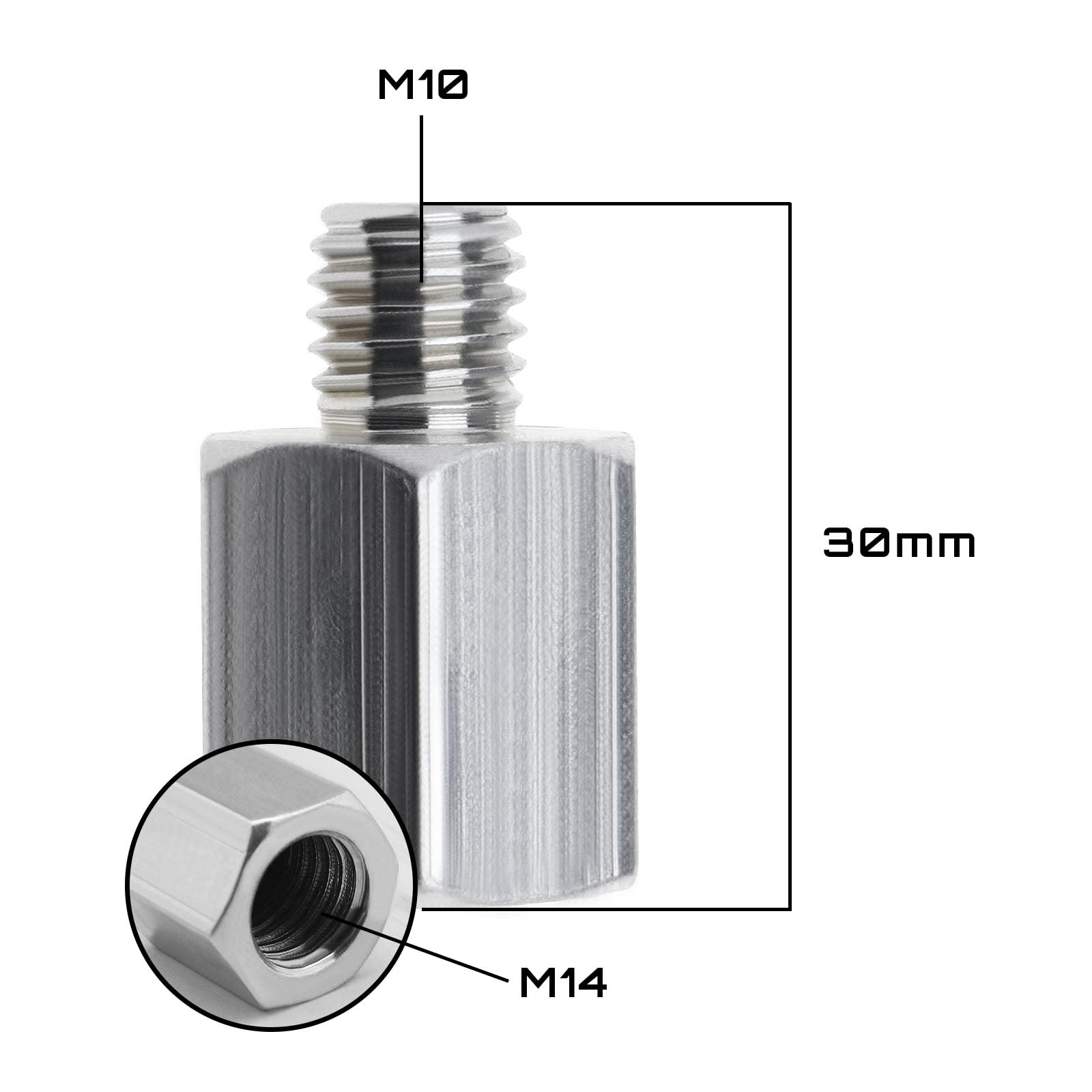 Adaptador De Amoladora Angular M14 A M10 - Conector De Rosca Para Discos, Compatible Con Amoladoras 125/150/180 Mm