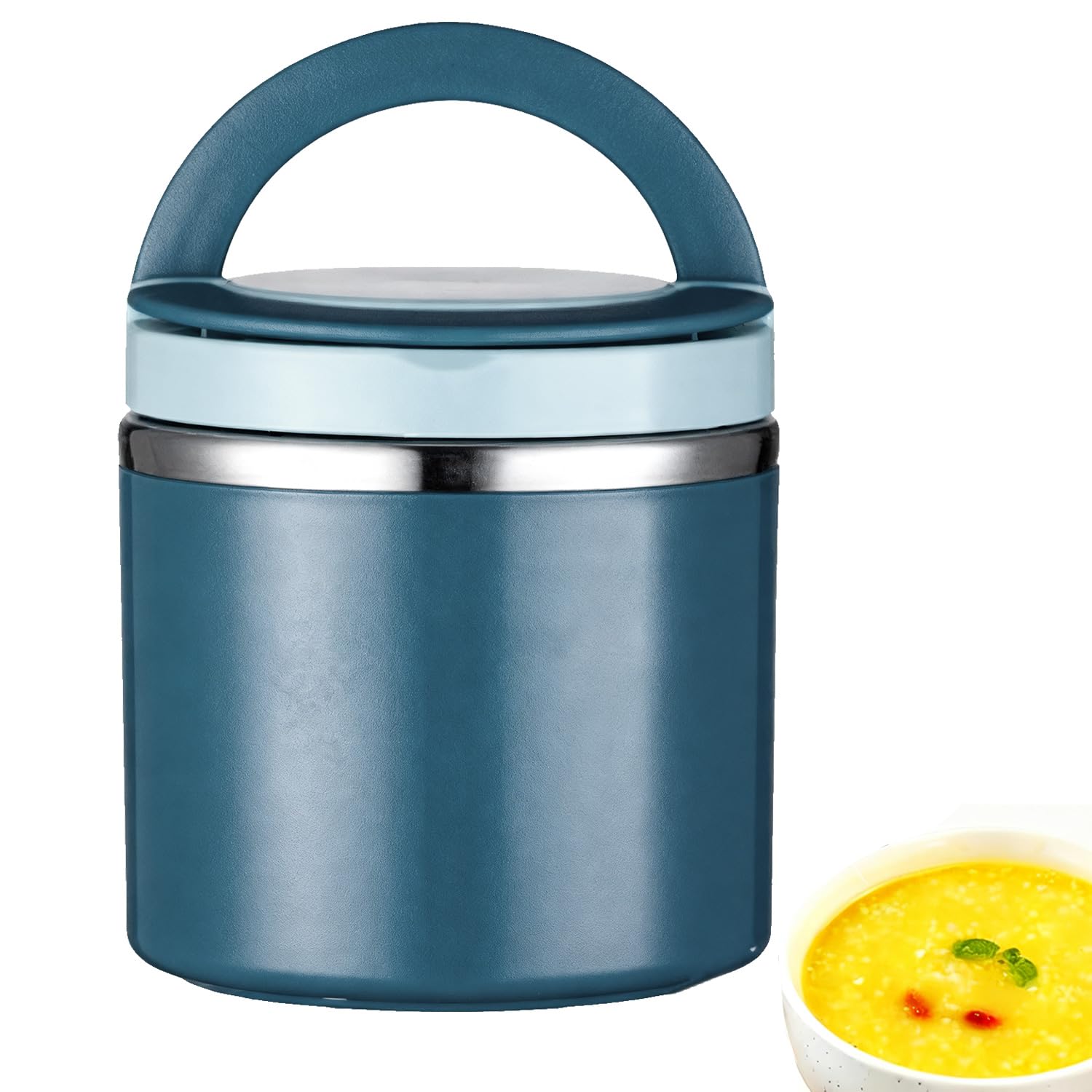 630ML Food Flasks for Hot Food Stainless Steel Thermal Lunch Box, Portable Insulated Foods Container Soup Flask with Handles